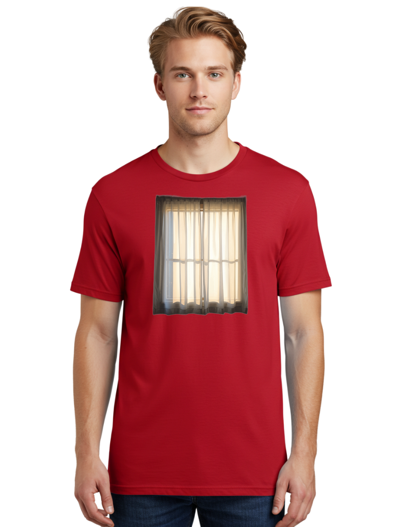 Window-With-Curtains-1 Men'S Graphic Tee, 100% Cotton, Comfortable Casual Summer Wear, Machine Washable, Vintage Camera, Old Camera, Antique Camera, Black Camera, Classic Photography, Photography Equipment, Nostalgic Device, Film Camera, Baf666