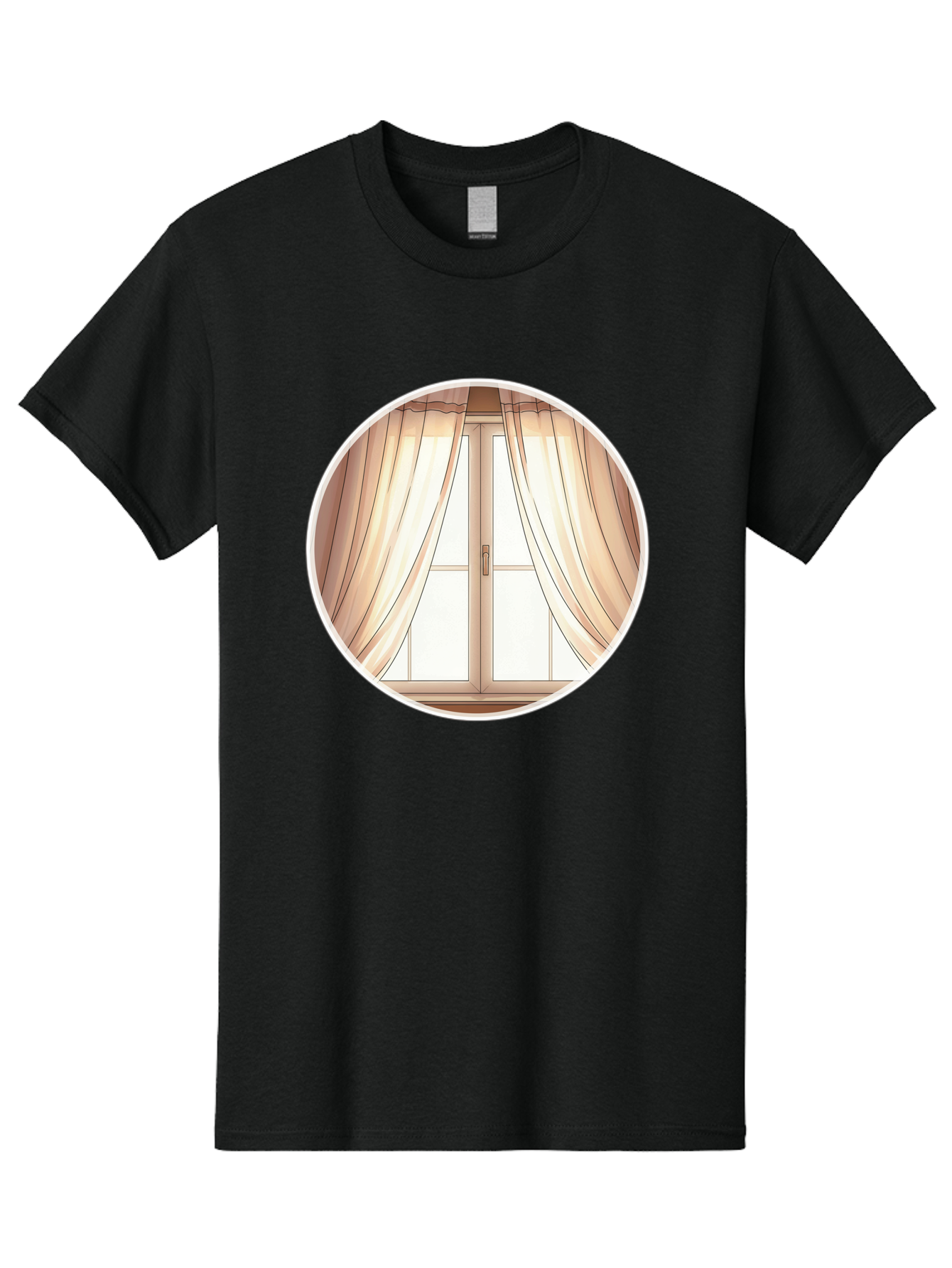 Window-With-Curtains Men'S Graphic Tee, 100% Cotton, Comfortable Casual Summer Wear, Machine Washable, Vintage Camera, Old Camera, Antique Camera, Black Camera, Classic Photography, Photography Equipment, Nostalgic Device, Film Camera, Baf667