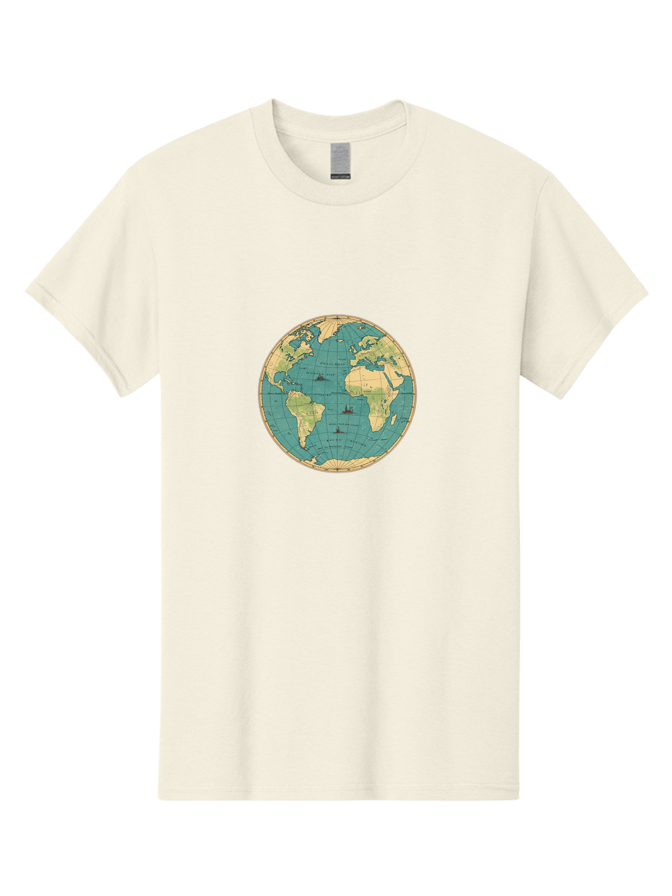 World-Map-Globe Men'S Graphic Tee, 100% Cotton, Comfortable Casual Summer Wear, Machine Washable, Vintage Camera, Old Camera, Antique Camera, Black Camera, Classic Photography, Photography Equipment, Nostalgic Device, Film Camera, Camera Art Baf675