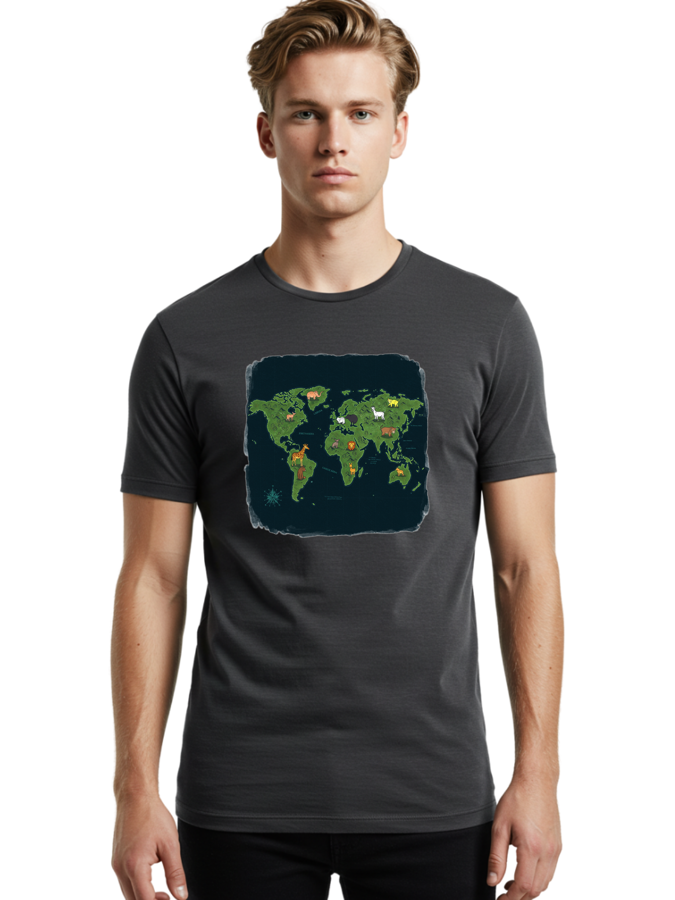 World-Map Men'S Graphic Tee, 100% Cotton, Comfortable Casual Summer Wear, Machine Washable, Vintage Camera, Old Camera, Antique Camera, Black Camera, Classic Photography, Photography Equipment, Nostalgic Device, Film Camera, Camera Art Baf677