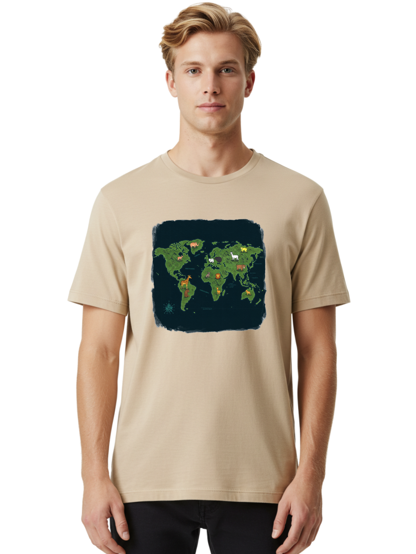 World-Map Men'S Graphic Tee, 100% Cotton, Comfortable Casual Summer Wear, Machine Washable, Vintage Camera, Old Camera, Antique Camera, Black Camera, Classic Photography, Photography Equipment, Nostalgic Device, Film Camera, Camera Art Baf677