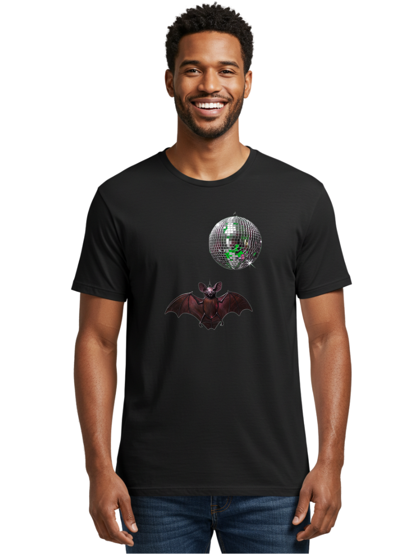 Bat-Disco-Ball Men'S Graphic Tee, 100% Cotton, Comfortable Casual Summer Wear, Machine Washable, Vintage Camera, Old Camera, Antique Camera, Black Camera, Classic Photography, Photography Equipment, Nostalgic Device, Film Camera, Camera Art Baf690