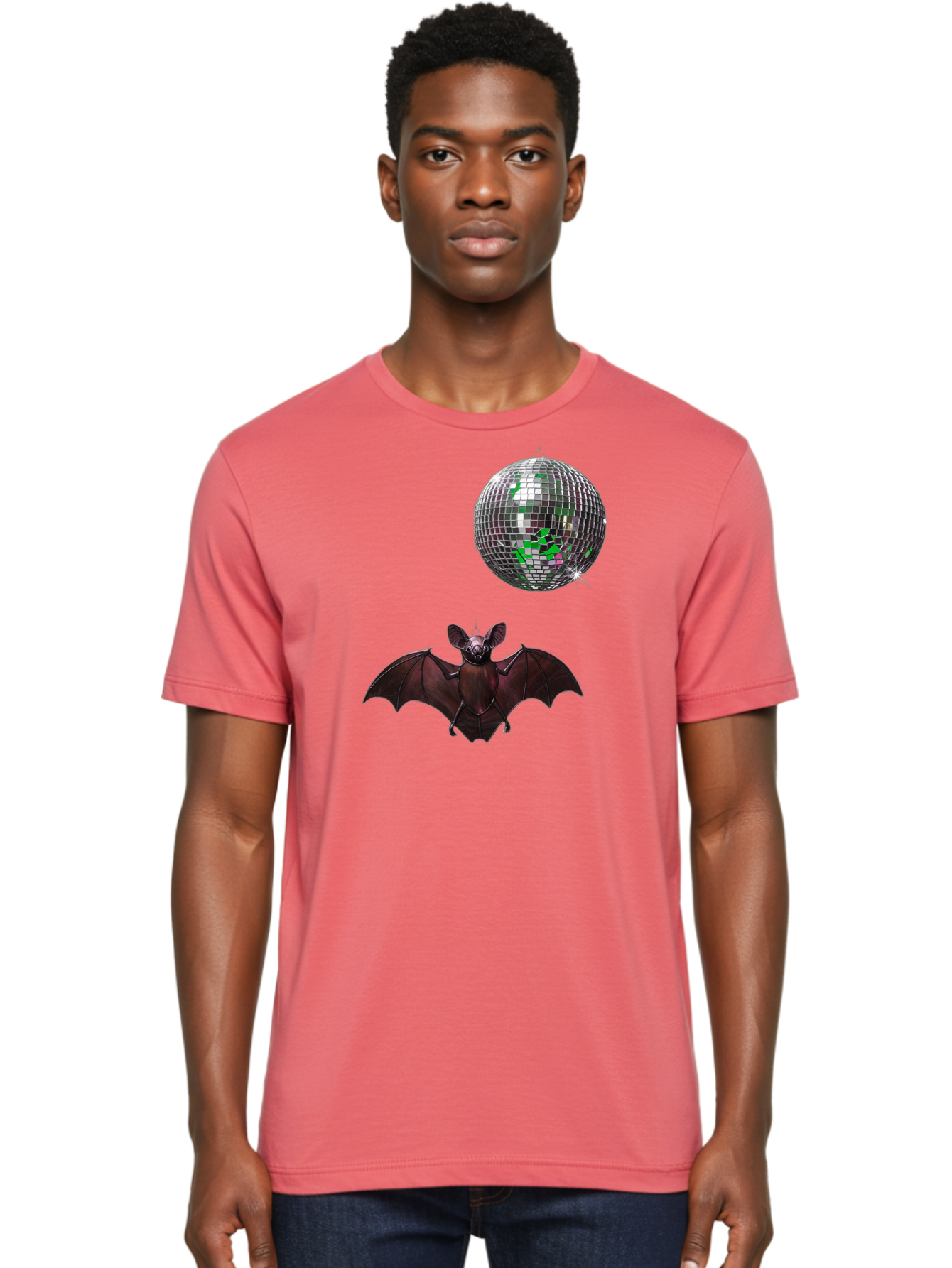 Bat-Disco-Ball Men'S Graphic Tee, 100% Cotton, Comfortable Casual Summer Wear, Machine Washable, Vintage Camera, Old Camera, Antique Camera, Black Camera, Classic Photography, Photography Equipment, Nostalgic Device, Film Camera, Camera Art Baf690