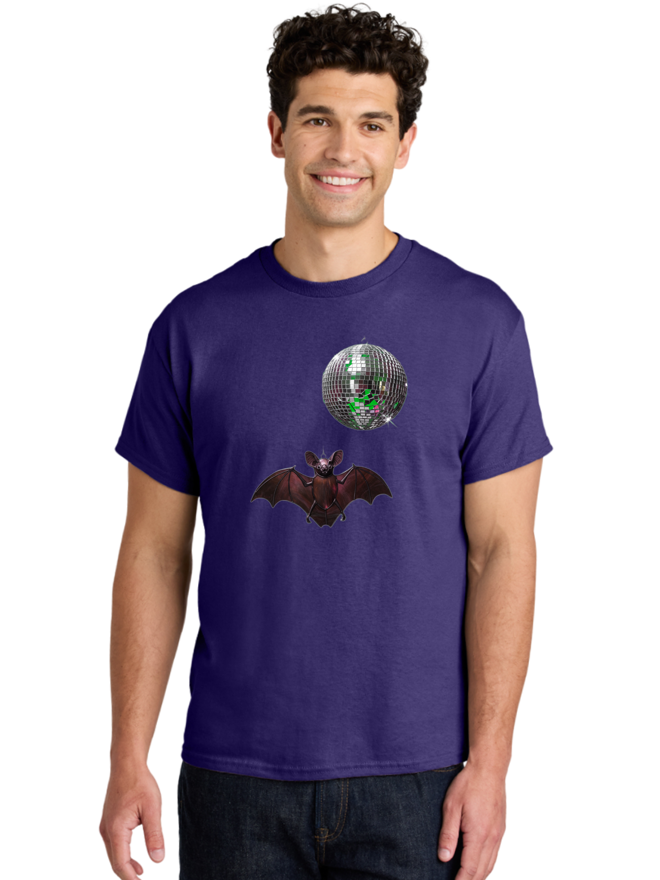 Bat-Disco-Ball Men'S Graphic Tee, 100% Cotton, Comfortable Casual Summer Wear, Machine Washable, Vintage Camera, Old Camera, Antique Camera, Black Camera, Classic Photography, Photography Equipment, Nostalgic Device, Film Camera, Camera Art Baf690