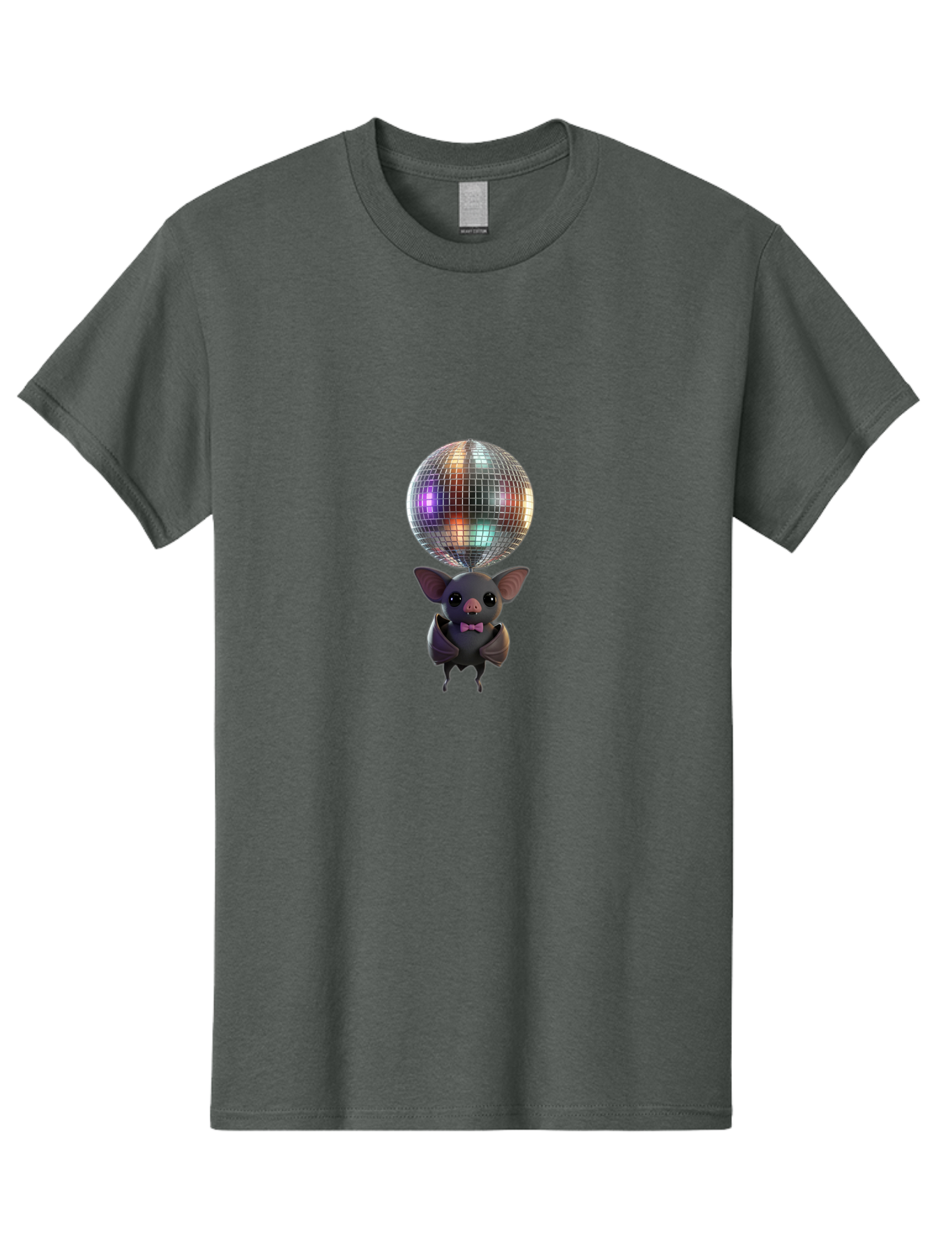 Bat-Holding-Disco-Ball-1 Men'S Graphic Tee, 100% Cotton, Comfortable Casual Summer Wear, Machine Washable, Vintage Camera, Old Camera, Antique Camera, Black Camera, Classic Photography, Photography Equipment, Nostalgic Device, Film Camera, Baf691