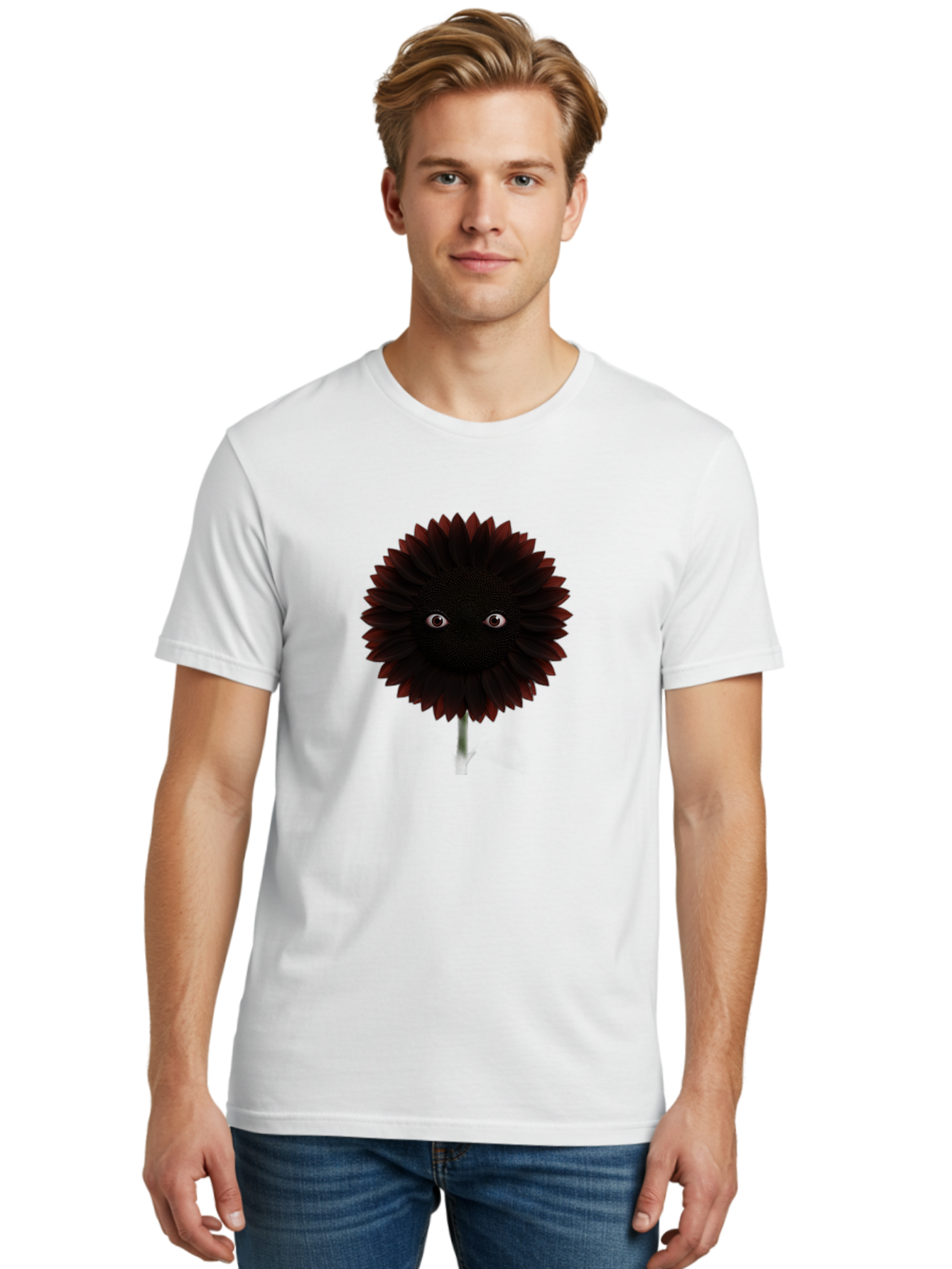 Black-Flower Men'S Graphic Tee, 100% Cotton, Comfortable Casual Summer Wear, Machine Washable, Vintage Camera, Old Camera, Antique Camera, Black Camera, Classic Photography, Photography Equipment, Nostalgic Device, Film Camera, Camera Art Baf697
