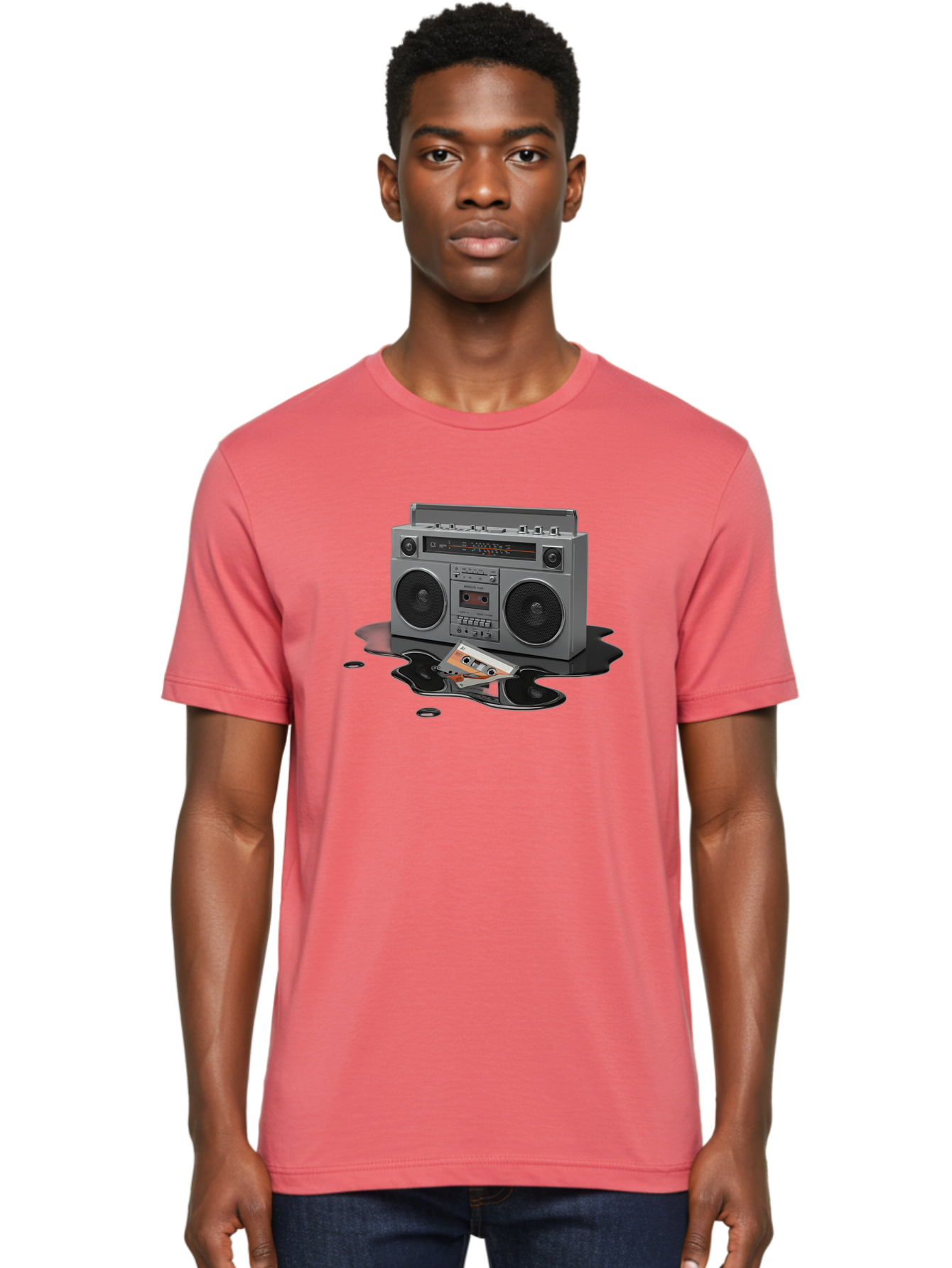 Boombox-2 Men'S Graphic Tee, 100% Cotton, Comfortable Casual Summer Wear, Machine Washable, Vintage Camera, Old Camera, Antique Camera, Black Camera, Classic Photography, Photography Equipment, Nostalgic Device, Film Camera, Camera Art Baf699