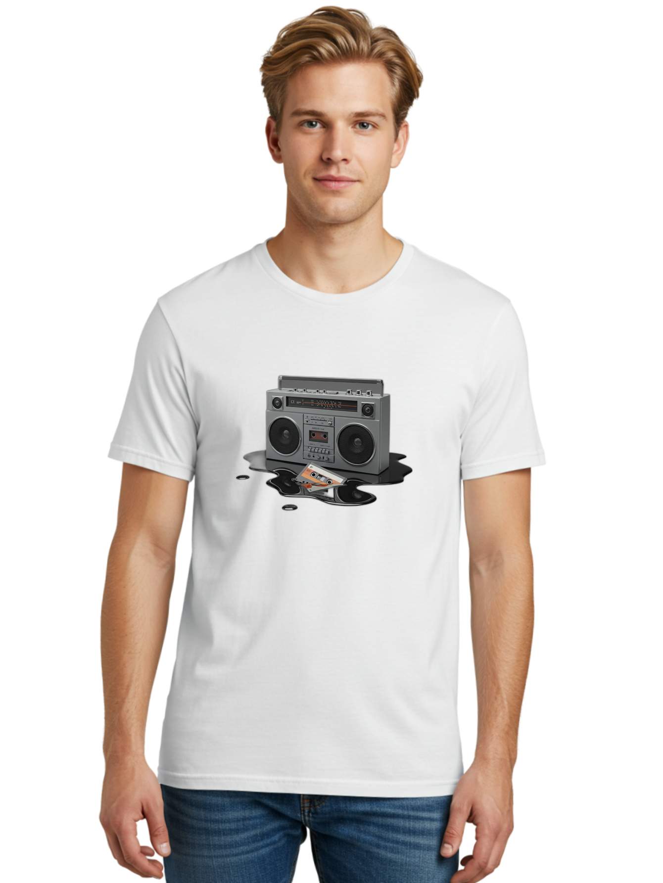 Boombox-2 Men'S Graphic Tee, 100% Cotton, Comfortable Casual Summer Wear, Machine Washable, Vintage Camera, Old Camera, Antique Camera, Black Camera, Classic Photography, Photography Equipment, Nostalgic Device, Film Camera, Camera Art Baf699