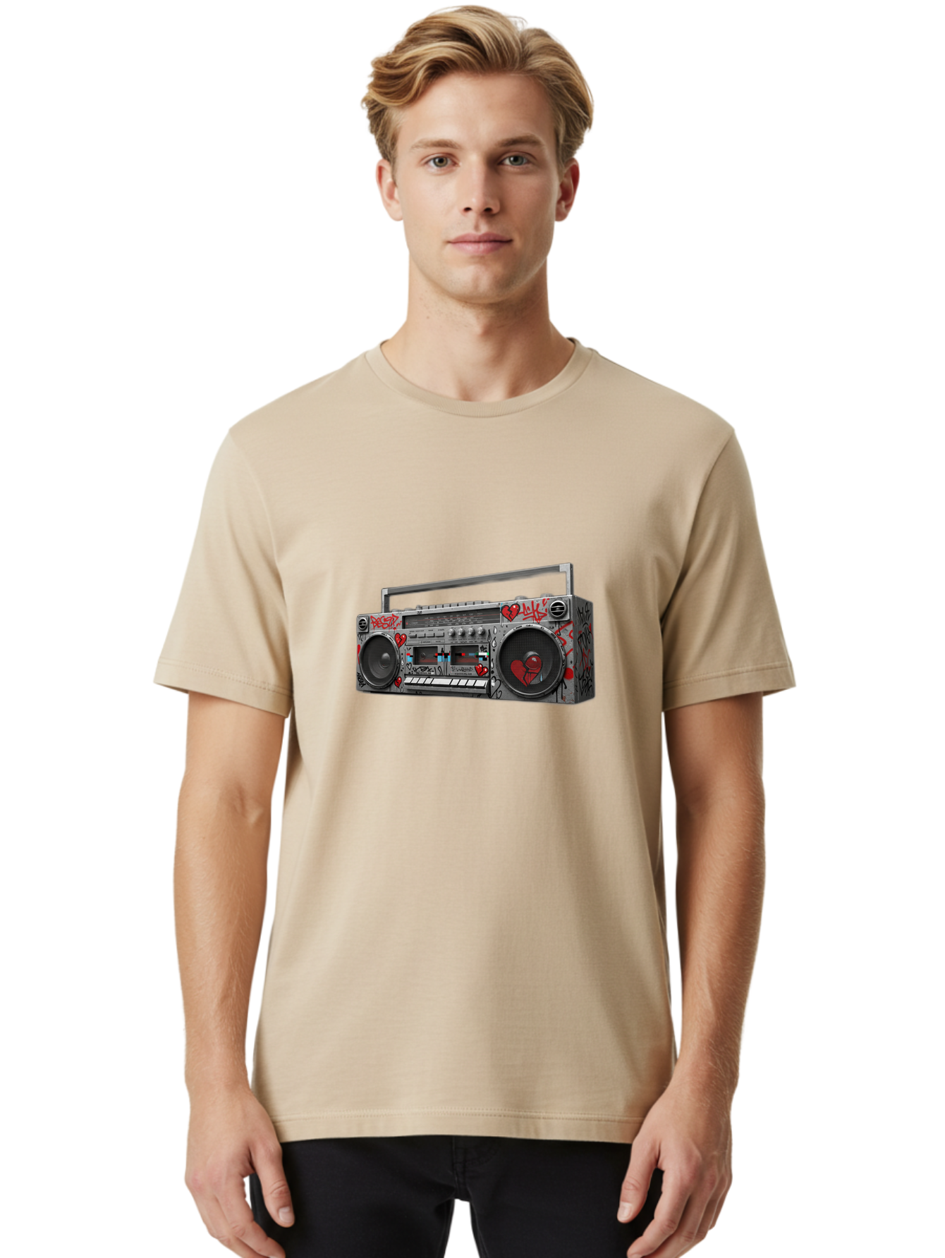 Boombox-3 Men'S Graphic Tee, 100% Cotton, Comfortable Casual Summer Wear, Machine Washable, Vintage Camera, Old Camera, Antique Camera, Black Camera, Classic Photography, Photography Equipment, Nostalgic Device, Film Camera, Camera Art Baf700