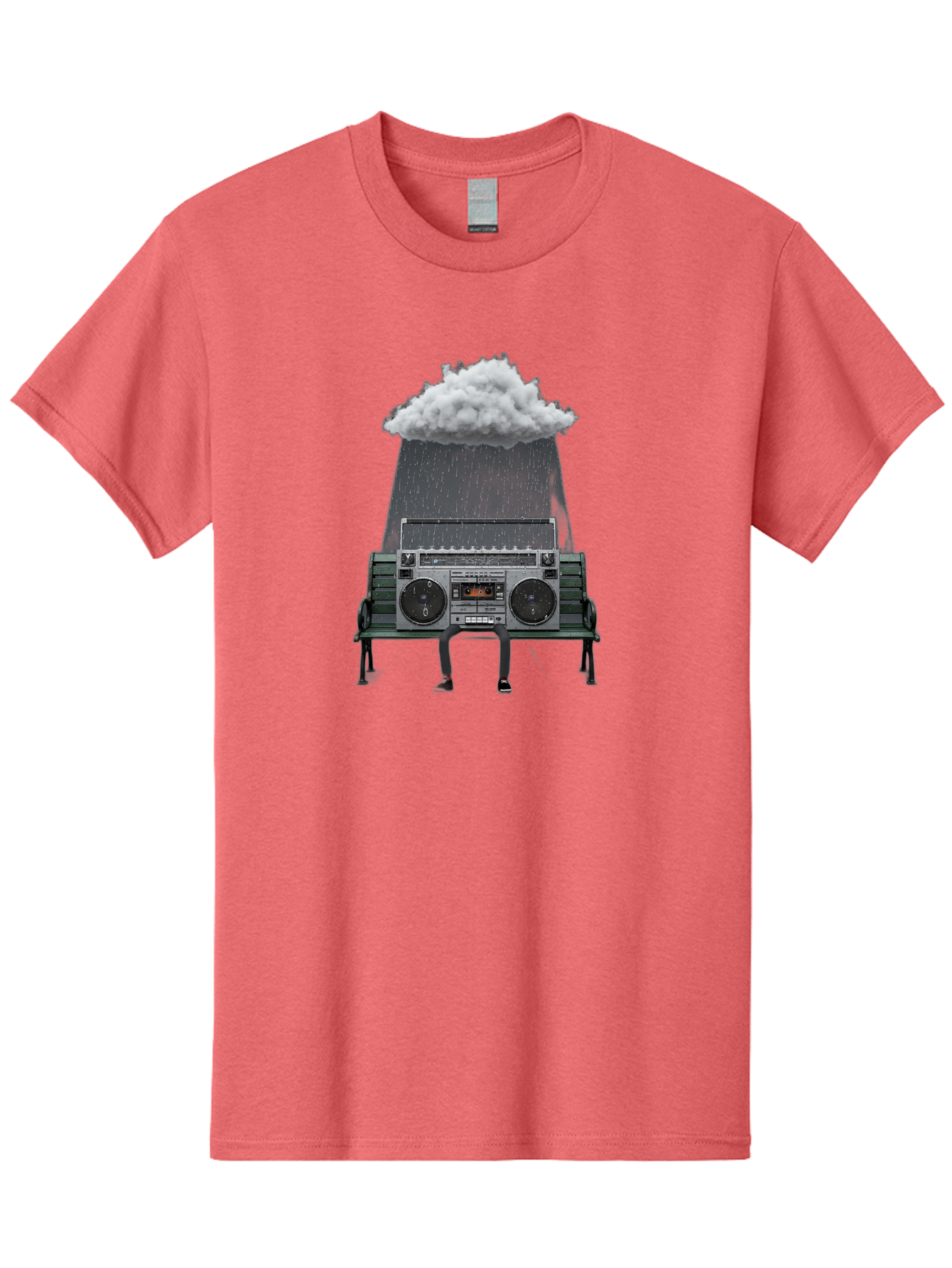Boombox-Raincloud Men'S Graphic Tee, 100% Cotton, Comfortable Casual Summer Wear, Machine Washable, Vintage Camera, Old Camera, Antique Camera, Black Camera, Classic Photography, Photography Equipment, Nostalgic Device, Film Camera, Camera Art Baf702