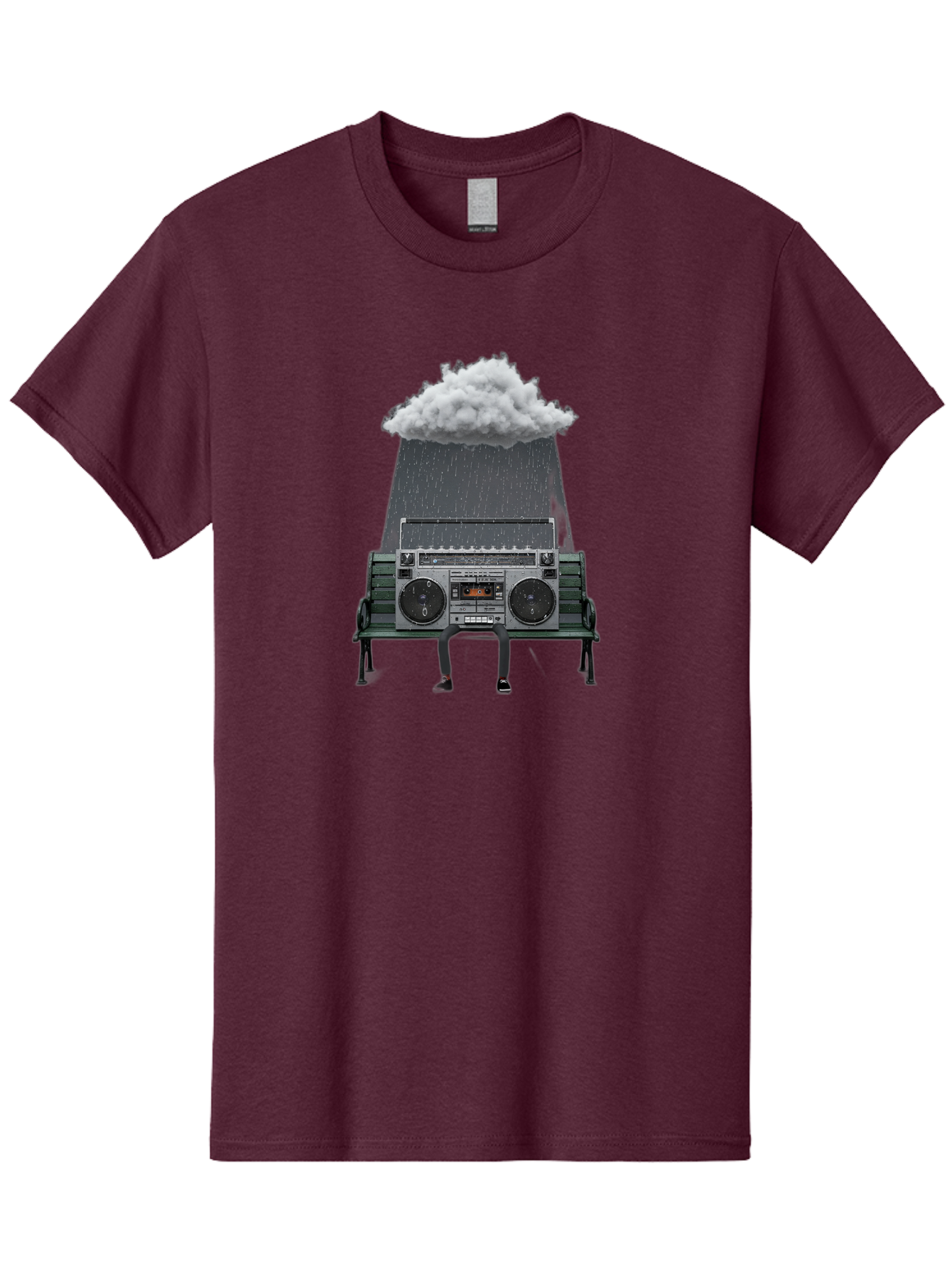 Boombox-Raincloud Men'S Graphic Tee, 100% Cotton, Comfortable Casual Summer Wear, Machine Washable, Vintage Camera, Old Camera, Antique Camera, Black Camera, Classic Photography, Photography Equipment, Nostalgic Device, Film Camera, Camera Art Baf702