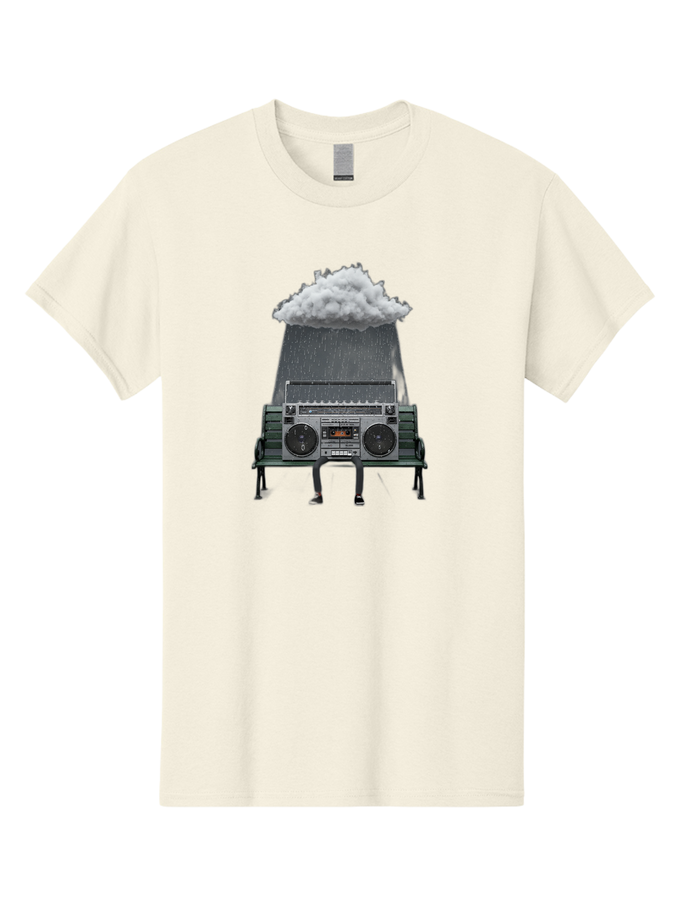 Boombox-Raincloud Men'S Graphic Tee, 100% Cotton, Comfortable Casual Summer Wear, Machine Washable, Vintage Camera, Old Camera, Antique Camera, Black Camera, Classic Photography, Photography Equipment, Nostalgic Device, Film Camera, Camera Art Baf702