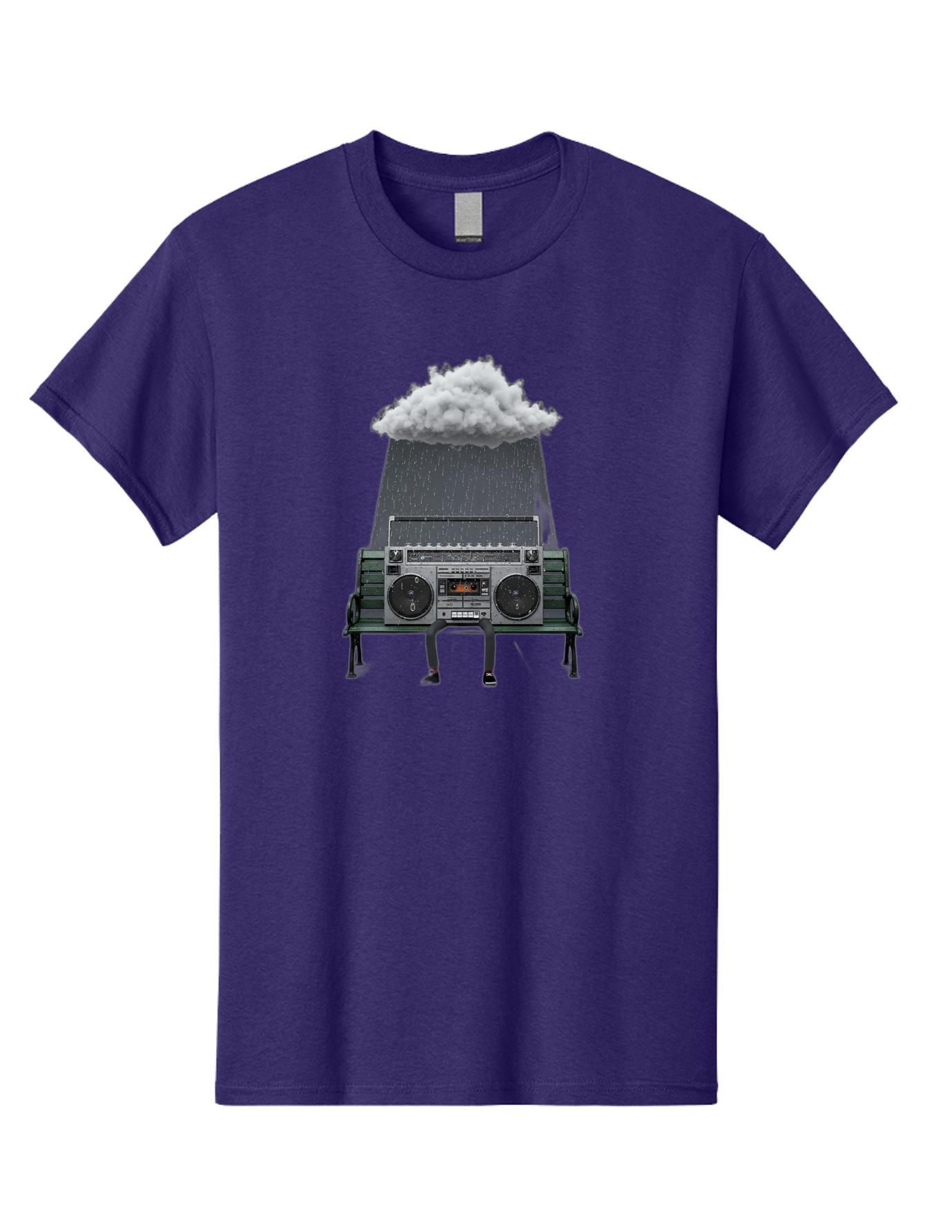 Boombox-Raincloud Men'S Graphic Tee, 100% Cotton, Comfortable Casual Summer Wear, Machine Washable, Vintage Camera, Old Camera, Antique Camera, Black Camera, Classic Photography, Photography Equipment, Nostalgic Device, Film Camera, Camera Art Baf702