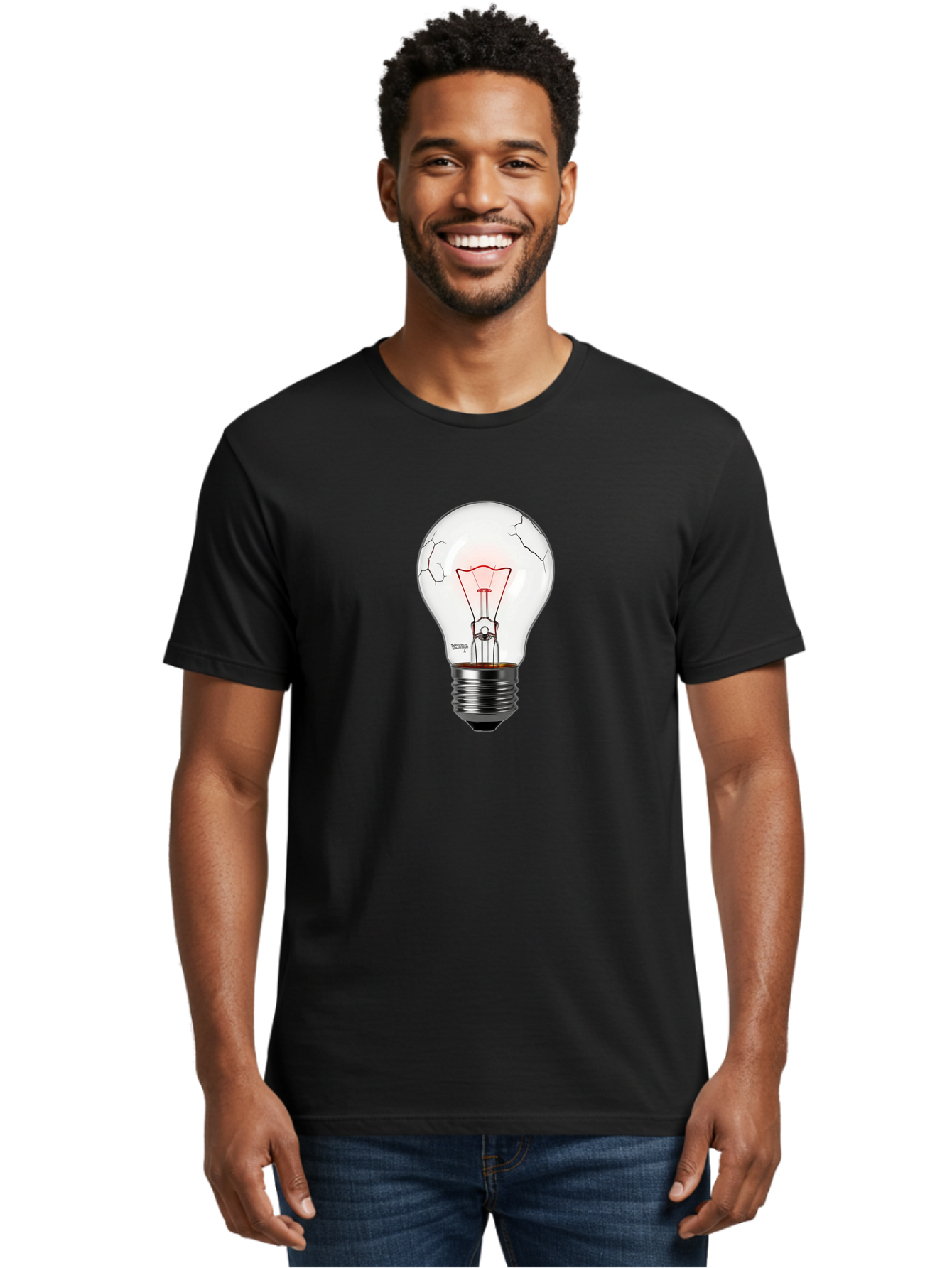 Broken-Light-Bulb-1 Men'S Graphic Tee, 100% Cotton, Comfortable Casual Summer Wear, Machine Washable, Vintage Camera, Old Camera, Antique Camera, Black Camera, Classic Photography, Photography Equipment, Nostalgic Device, Film Camera, Baf707