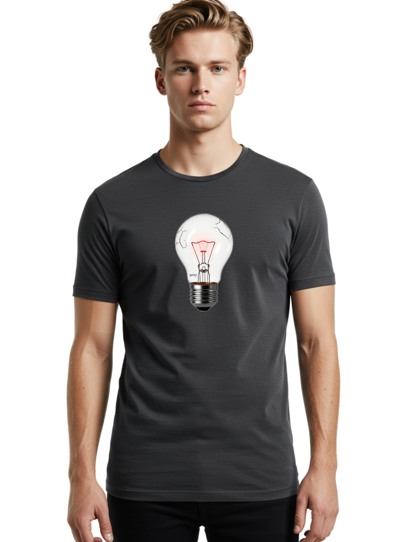 Broken-Light-Bulb-1 Men'S Graphic Tee, 100% Cotton, Comfortable Casual Summer Wear, Machine Washable, Vintage Camera, Old Camera, Antique Camera, Black Camera, Classic Photography, Photography Equipment, Nostalgic Device, Film Camera, Baf707