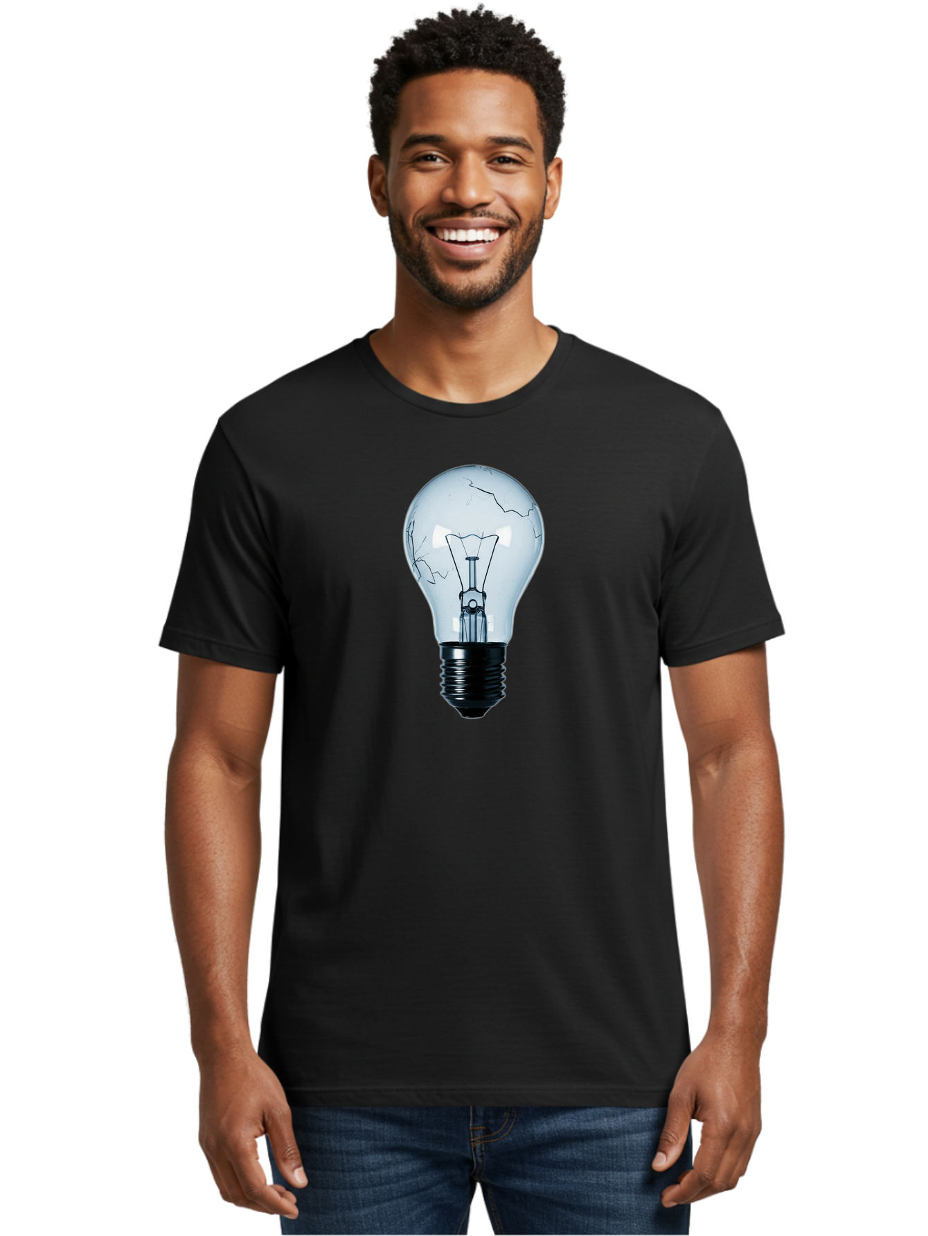 Broken-Light-Bulb-3 Men'S Graphic Tee, 100% Cotton, Comfortable Casual Summer Wear, Machine Washable, Vintage Camera, Old Camera, Antique Camera, Black Camera, Classic Photography, Photography Equipment, Nostalgic Device, Film Camera, Baf709