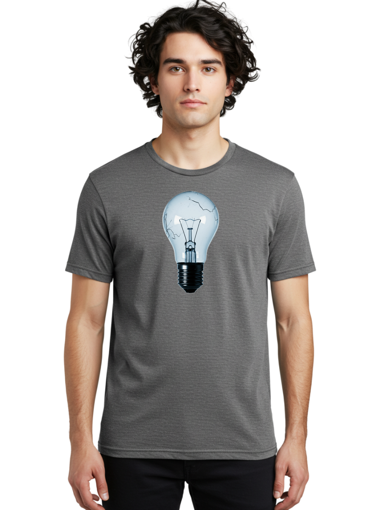 Broken-Light-Bulb-3 Men'S Graphic Tee, 100% Cotton, Comfortable Casual Summer Wear, Machine Washable, Vintage Camera, Old Camera, Antique Camera, Black Camera, Classic Photography, Photography Equipment, Nostalgic Device, Film Camera, Baf709