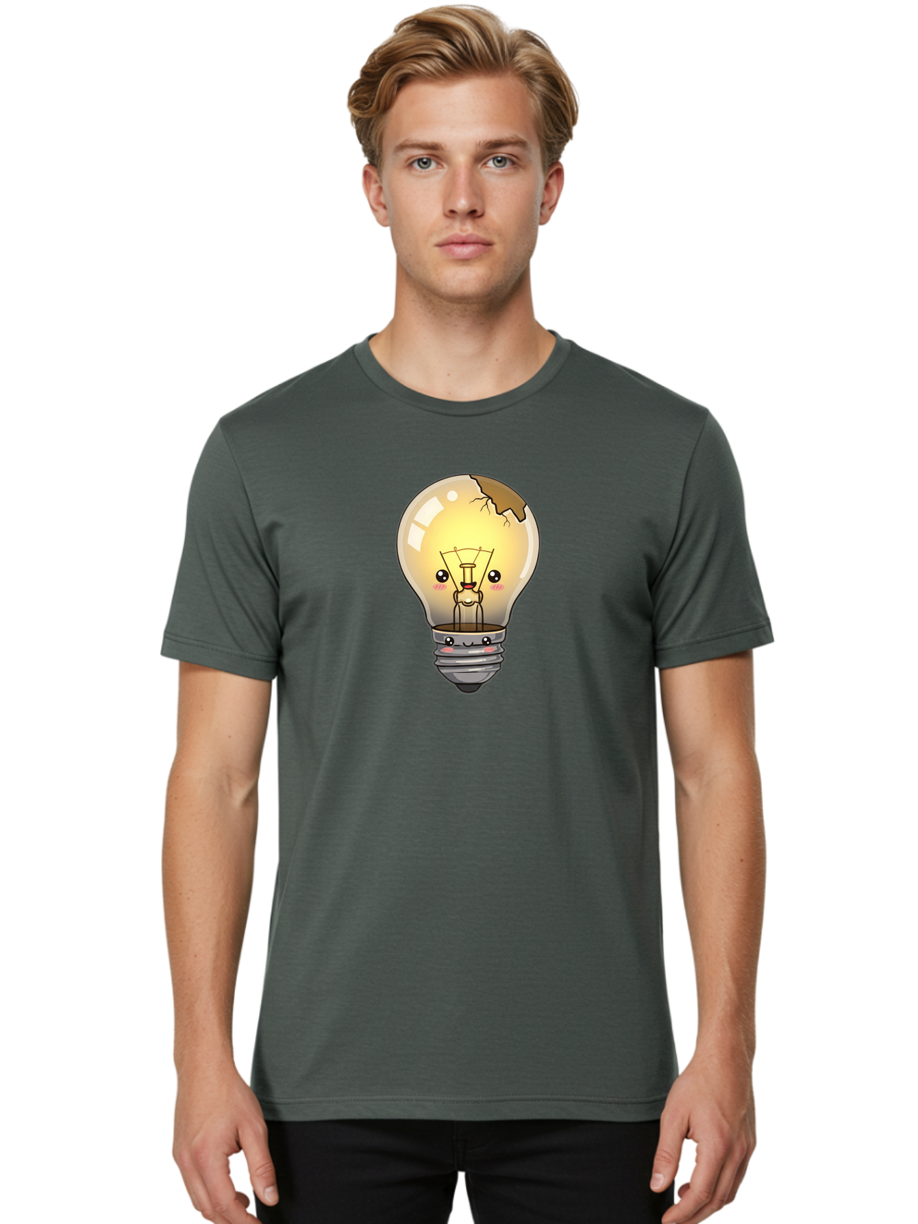 Broken-Light-Bulb Men'S Graphic Tee, 100% Cotton, Comfortable Casual Summer Wear, Machine Washable, Vintage Camera, Old Camera, Antique Camera, Black Camera, Classic Photography, Photography Equipment, Nostalgic Device, Film Camera, Camera Art Baf710