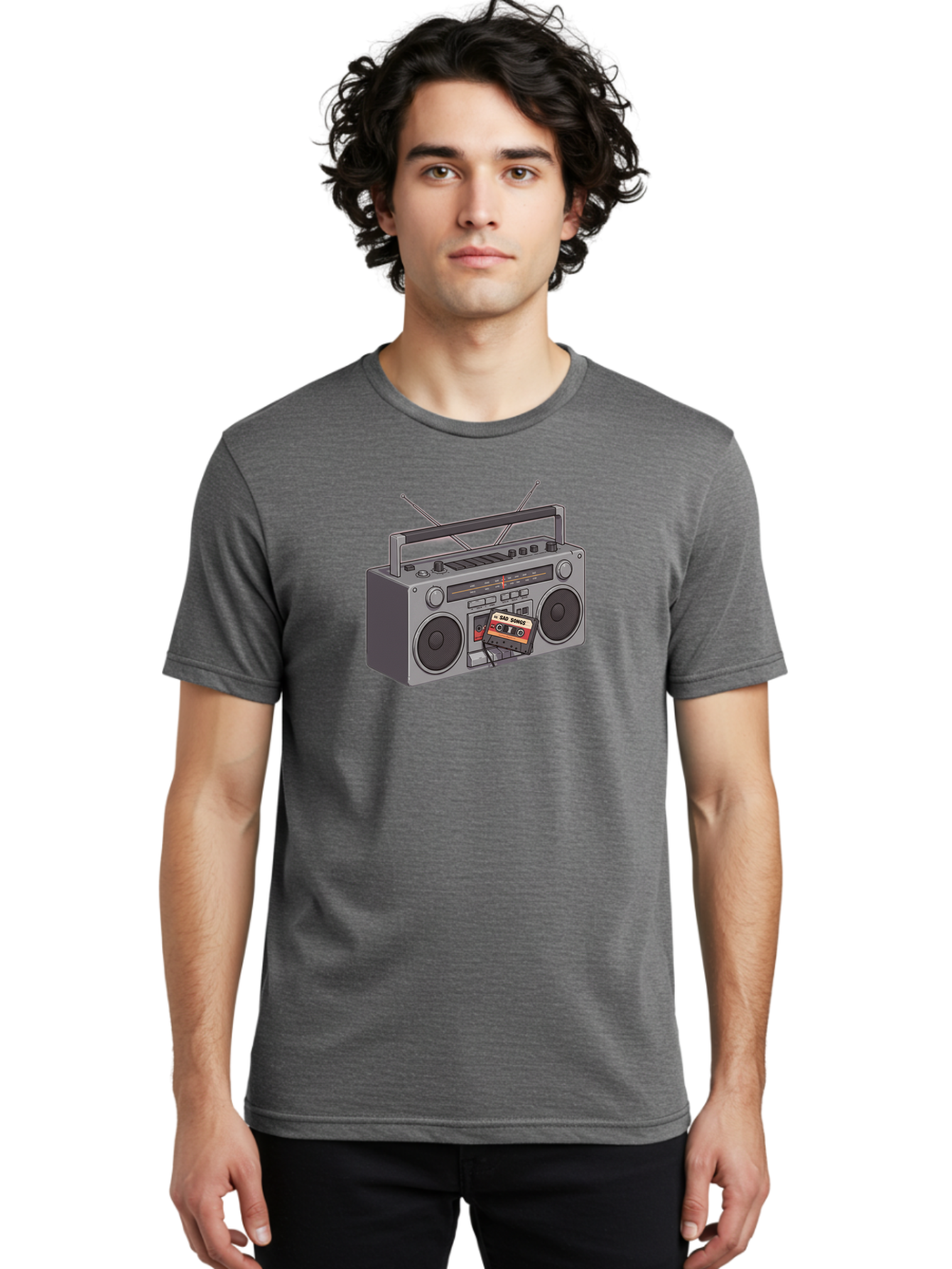 Cassette-Boombox Men'S Graphic Tee, 100% Cotton, Comfortable Casual Summer Wear, Machine Washable, Vintage Camera, Old Camera, Antique Camera, Black Camera, Classic Photography, Photography Equipment, Nostalgic Device, Film Camera, Camera Art Baf712