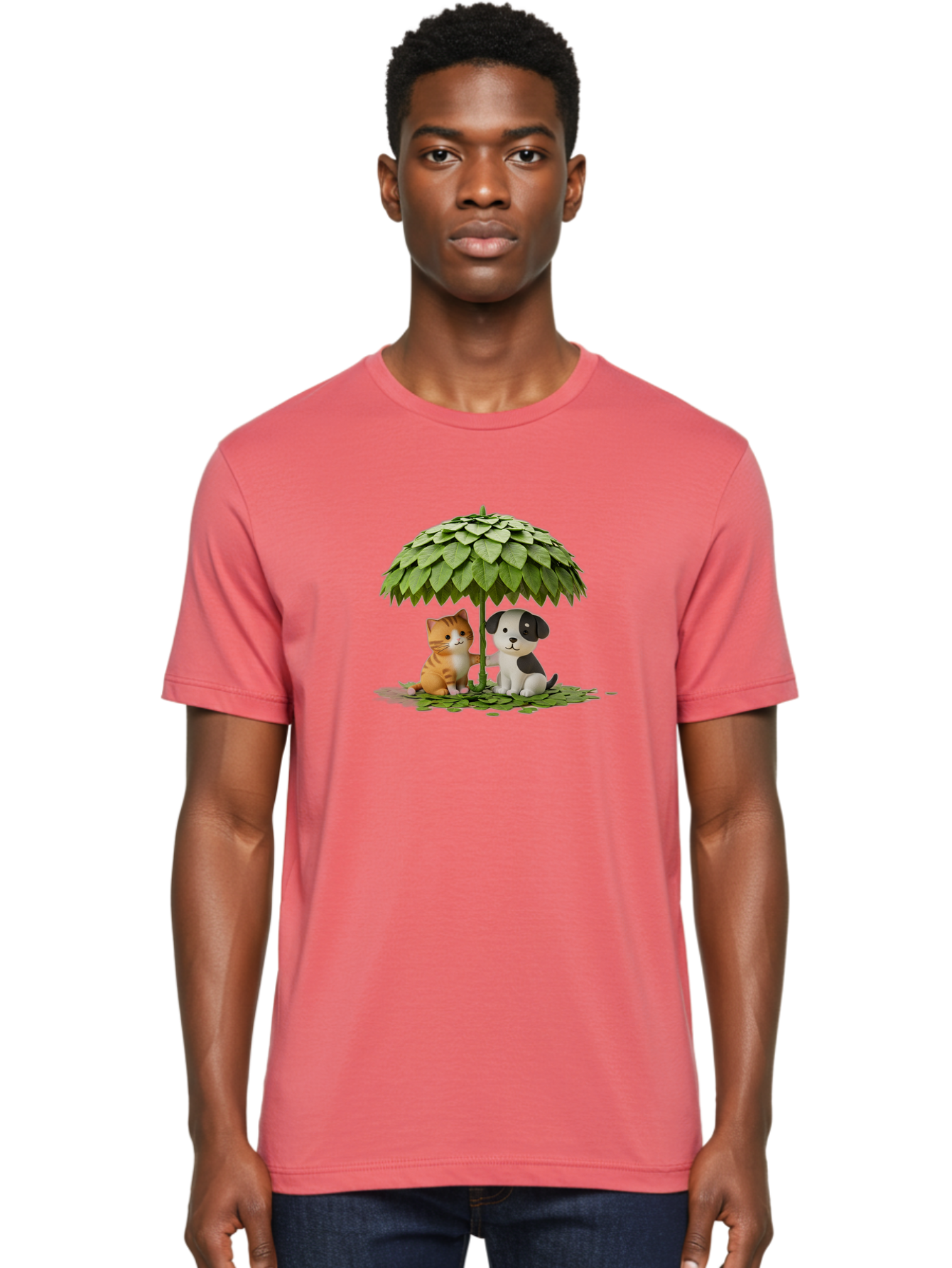 Cat-And-Dog-Under-Parasol Men'S Graphic Tee, 100% Cotton, Comfortable Casual Summer Wear, Machine Washable, Vintage Camera, Old Camera, Antique Camera, Black Camera, Classic Photography, Photography Equipment, Nostalgic Device, Film Camera, Baf713