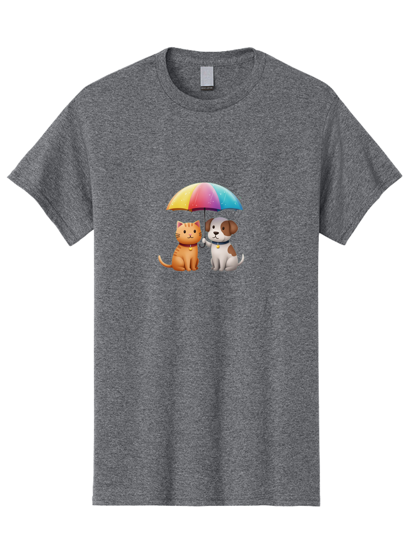 Cat-And-Dog-Under-Rainbow-Umbrella Men'S Graphic Tee, 100% Cotton, Comfortable Casual Summer Wear, Machine Washable, Vintage Camera, Old Camera, Antique Camera, Black Camera, Classic Photography, Photography Equipment, Nostalgic Device, Baf714