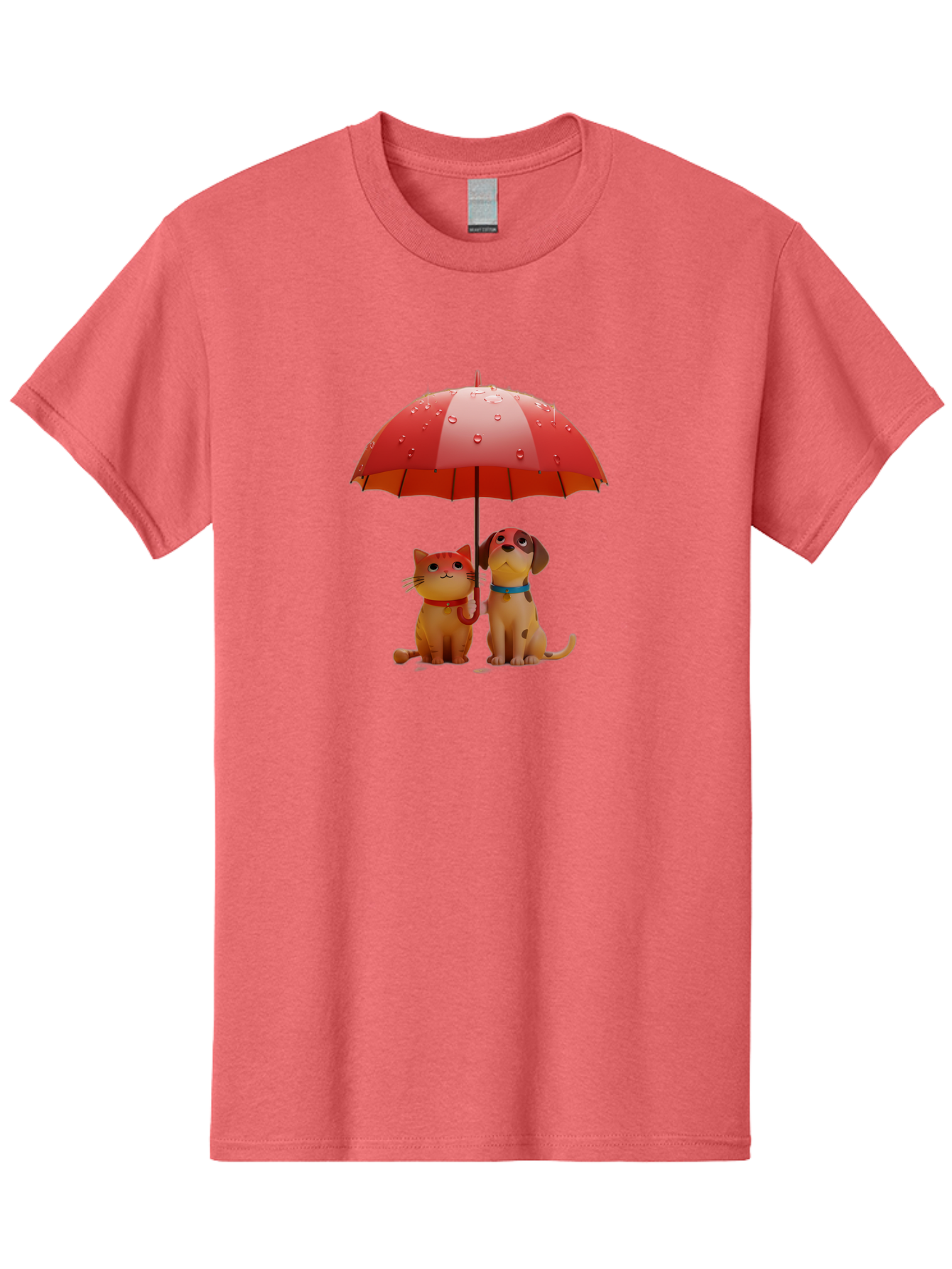 Cat-And-Dog-Under-Umbrella-4 Men'S Graphic Tee, 100% Cotton, Comfortable Casual Summer Wear, Machine Washable, Vintage Camera, Old Camera, Antique Camera, Black Camera, Classic Photography, Photography Equipment, Nostalgic Device, Film Camera, Baf718