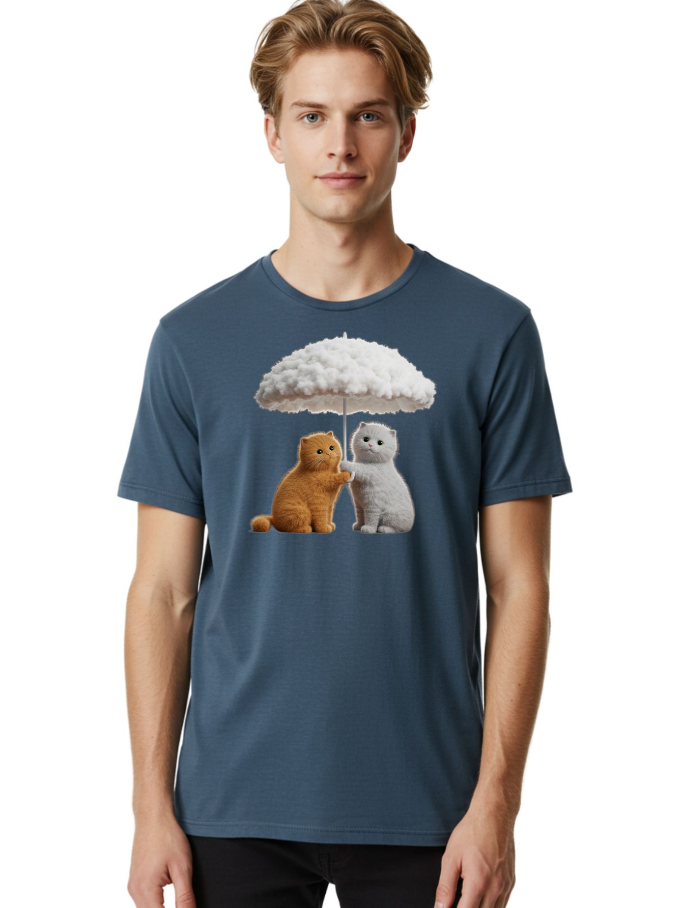Cats-Under-Cloudy-Umbrella Men'S Graphic Tee, 100% Cotton, Comfortable Casual Summer Wear, Machine Washable, Vintage Camera, Old Camera, Antique Camera, Black Camera, Classic Photography, Photography Equipment, Nostalgic Device, Film Camera, Baf725