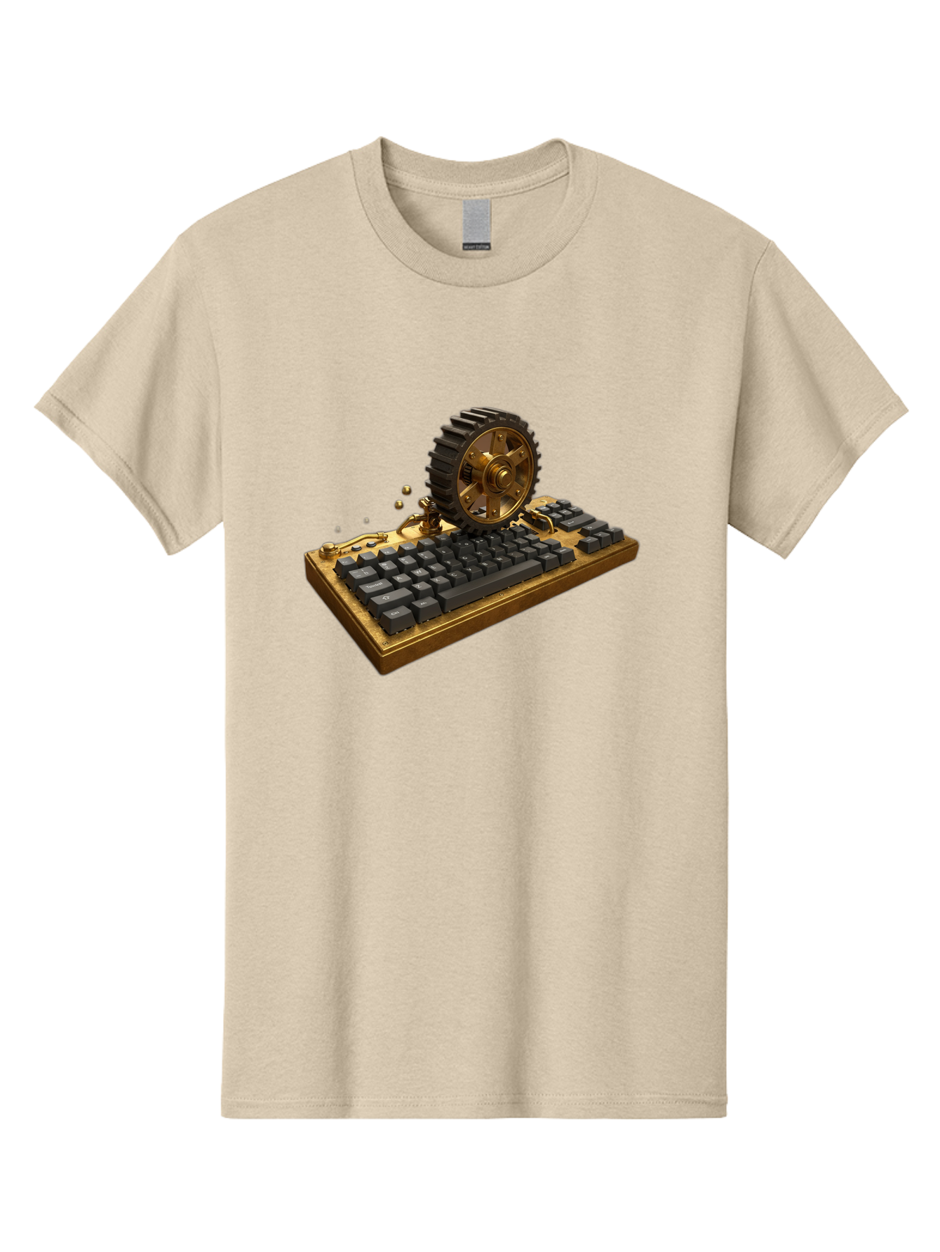 Cog-Wheel-Keyboard Men'S Graphic Tee, 100% Cotton, Comfortable Casual Summer Wear, Machine Washable, Vintage Camera, Old Camera, Antique Camera, Black Camera, Classic Photography, Photography Equipment, Nostalgic Device, Film Camera, Baf727