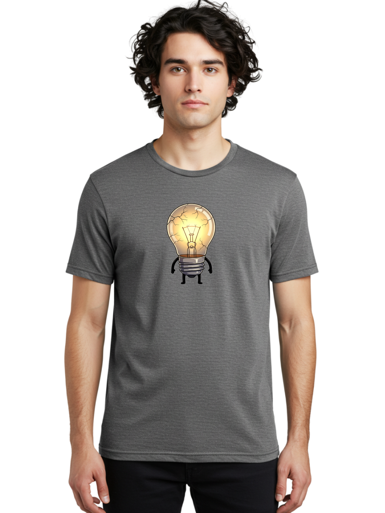 Cracked-Light-Bulb-10 Men'S Graphic Tee, 100% Cotton, Comfortable Casual Summer Wear, Machine Washable, Vintage Camera, Old Camera, Antique Camera, Black Camera, Classic Photography, Photography Equipment, Nostalgic Device, Film Camera, Baf732