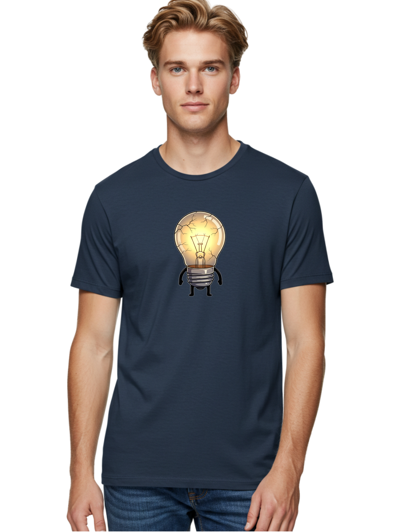 Cracked-Light-Bulb-10 Men'S Graphic Tee, 100% Cotton, Comfortable Casual Summer Wear, Machine Washable, Vintage Camera, Old Camera, Antique Camera, Black Camera, Classic Photography, Photography Equipment, Nostalgic Device, Film Camera, Baf732