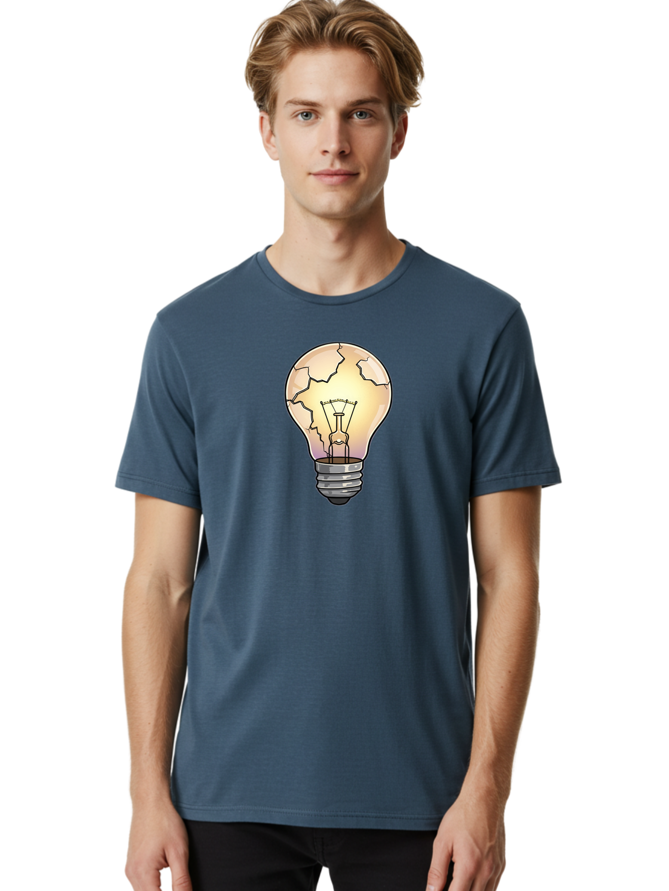 Cracked-Light-Bulb-11 Men'S Graphic Tee, 100% Cotton, Comfortable Casual Summer Wear, Machine Washable, Vintage Camera, Old Camera, Antique Camera, Black Camera, Classic Photography, Photography Equipment, Nostalgic Device, Film Camera, Baf733