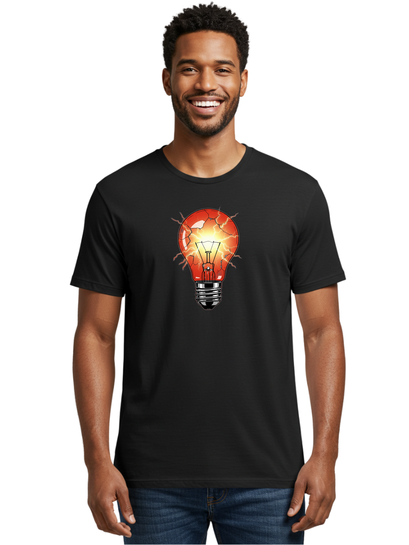 Cracked-Light-Bulb-17 Men'S Graphic Tee, 100% Cotton, Comfortable Casual Summer Wear, Machine Washable, Vintage Camera, Old Camera, Antique Camera, Black Camera, Classic Photography, Photography Equipment, Nostalgic Device, Film Camera, Baf739