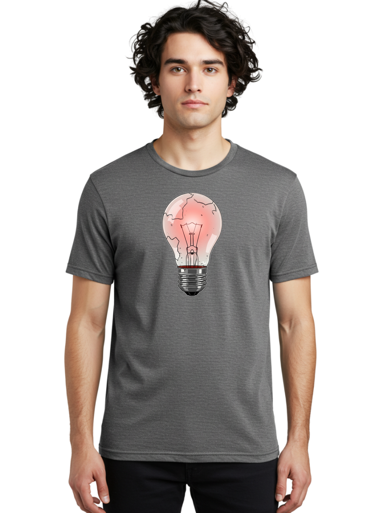 Cracked-Light-Bulb-18 Men'S Graphic Tee, 100% Cotton, Comfortable Casual Summer Wear, Machine Washable, Vintage Camera, Old Camera, Antique Camera, Black Camera, Classic Photography, Photography Equipment, Nostalgic Device, Film Camera, Baf740