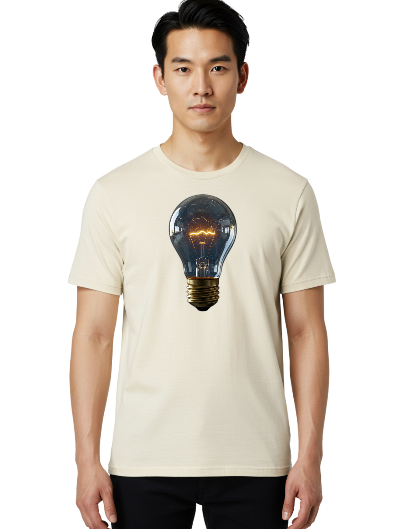 Cracked-Light-Bulb-19 Men'S Graphic Tee, 100% Cotton, Comfortable Casual Summer Wear, Machine Washable, Vintage Camera, Old Camera, Antique Camera, Black Camera, Classic Photography, Photography Equipment, Nostalgic Device, Film Camera, Baf741