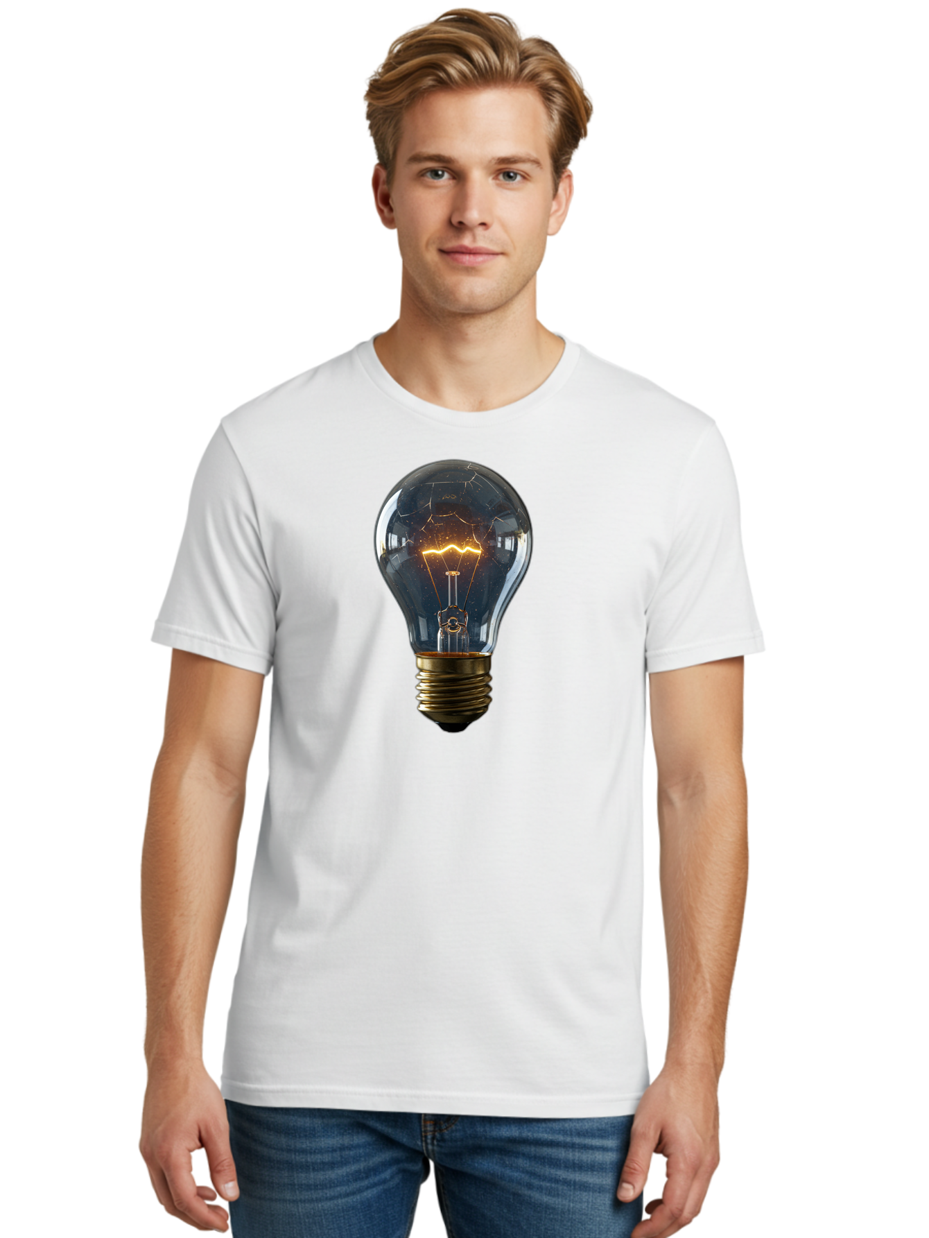 Cracked-Light-Bulb-19 Men'S Graphic Tee, 100% Cotton, Comfortable Casual Summer Wear, Machine Washable, Vintage Camera, Old Camera, Antique Camera, Black Camera, Classic Photography, Photography Equipment, Nostalgic Device, Film Camera, Baf741