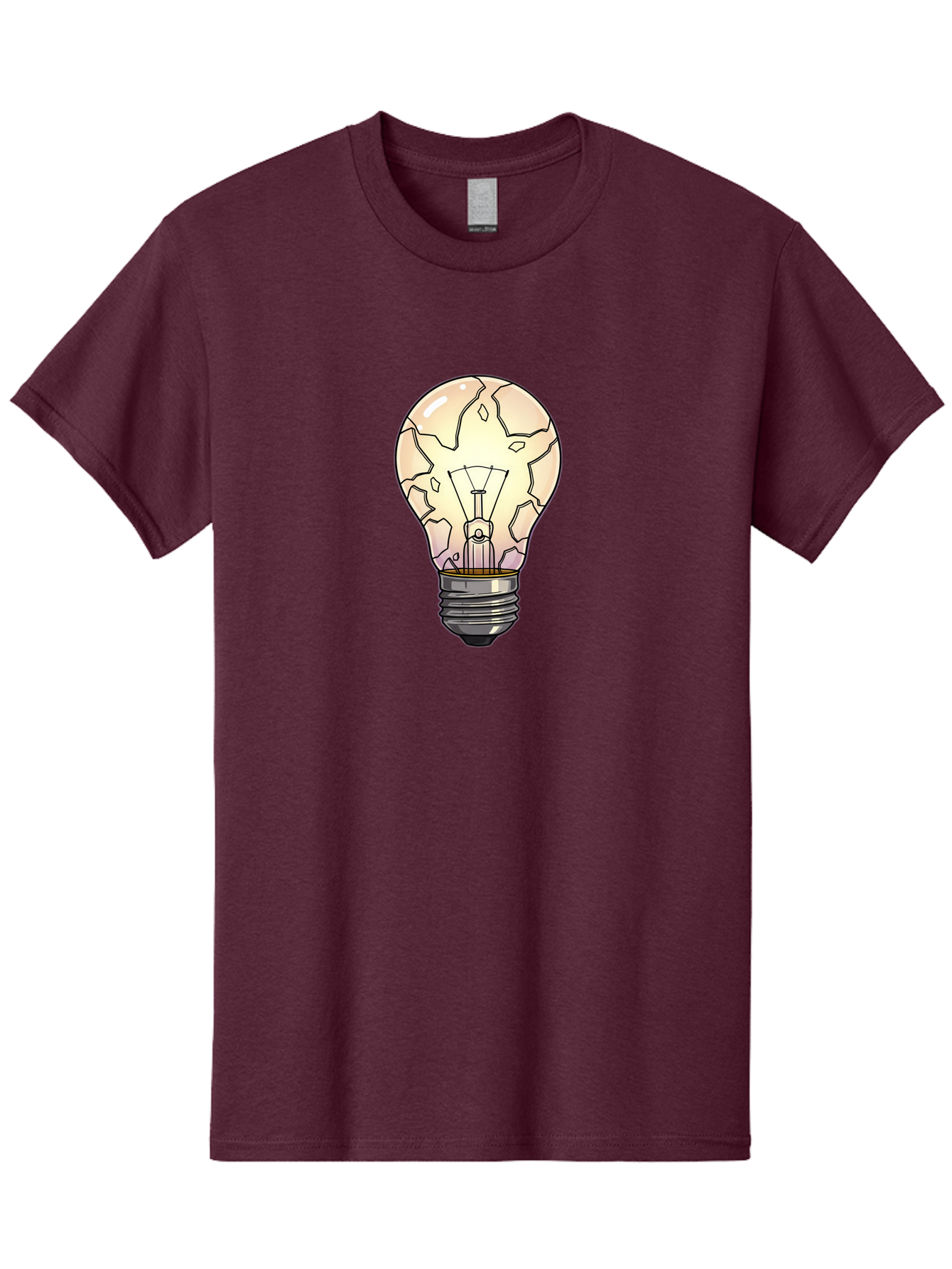 Cracked-Light-Bulb-7 Men'S Graphic Tee, 100% Cotton, Comfortable Casual Summer Wear, Machine Washable, Vintage Camera, Old Camera, Antique Camera, Black Camera, Classic Photography, Photography Equipment, Nostalgic Device, Film Camera, Baf747