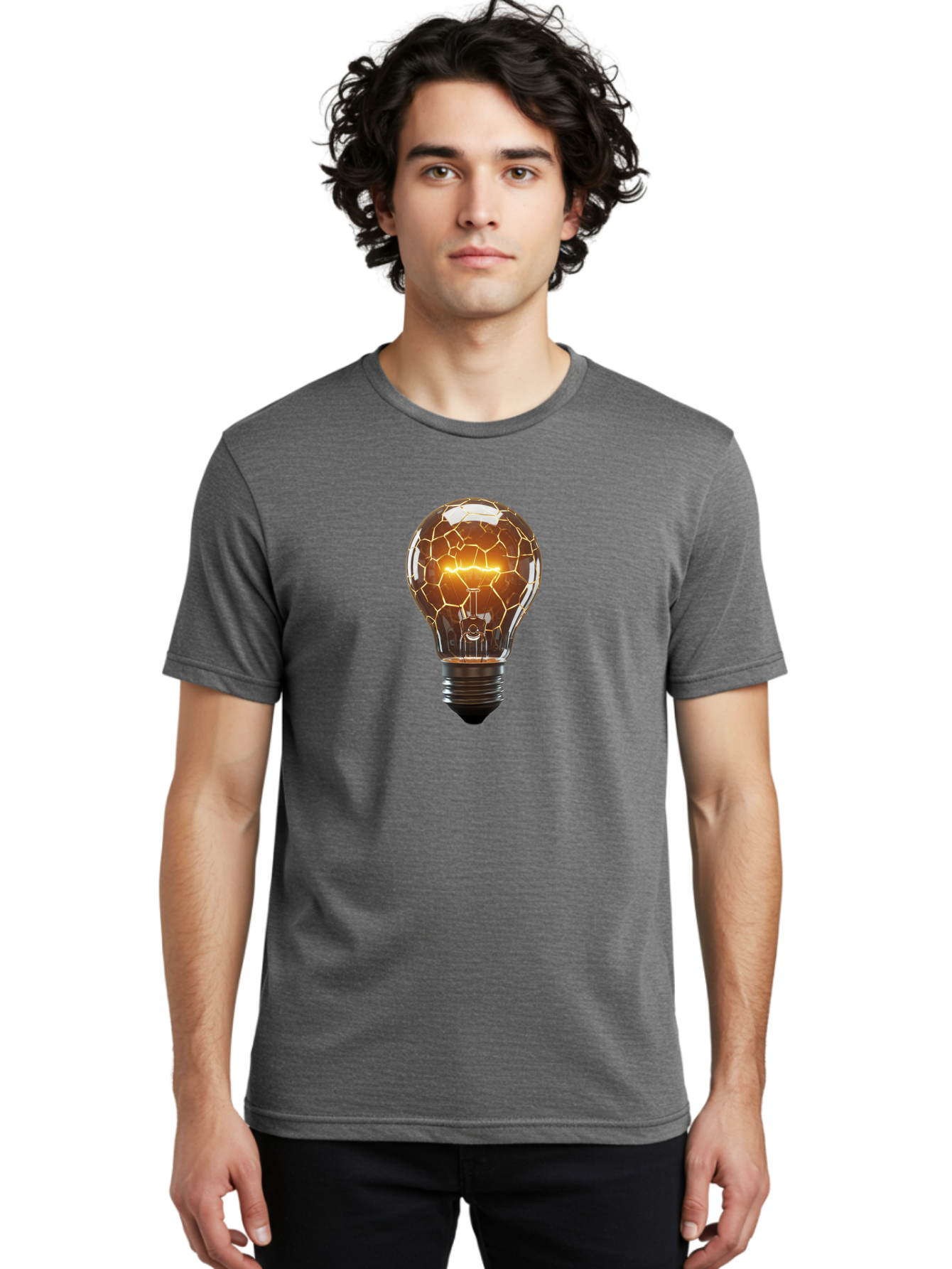 Cracked-Light-Bulb-8 Men'S Graphic Tee, 100% Cotton, Comfortable Casual Summer Wear, Machine Washable, Vintage Camera, Old Camera, Antique Camera, Black Camera, Classic Photography, Photography Equipment, Nostalgic Device, Film Camera, Baf748