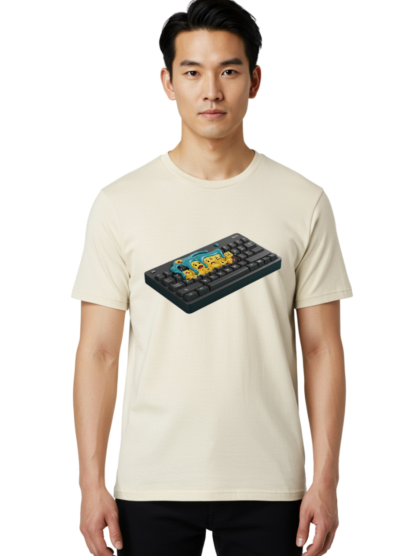 Crying-Laughing-Emojis-On-Keyboard Men'S Graphic Tee, 100% Cotton, Comfortable Casual Summer Wear, Machine Washable, Vintage Camera, Old Camera, Antique Camera, Black Camera, Classic Photography, Photography Equipment, Nostalgic Device, Baf771