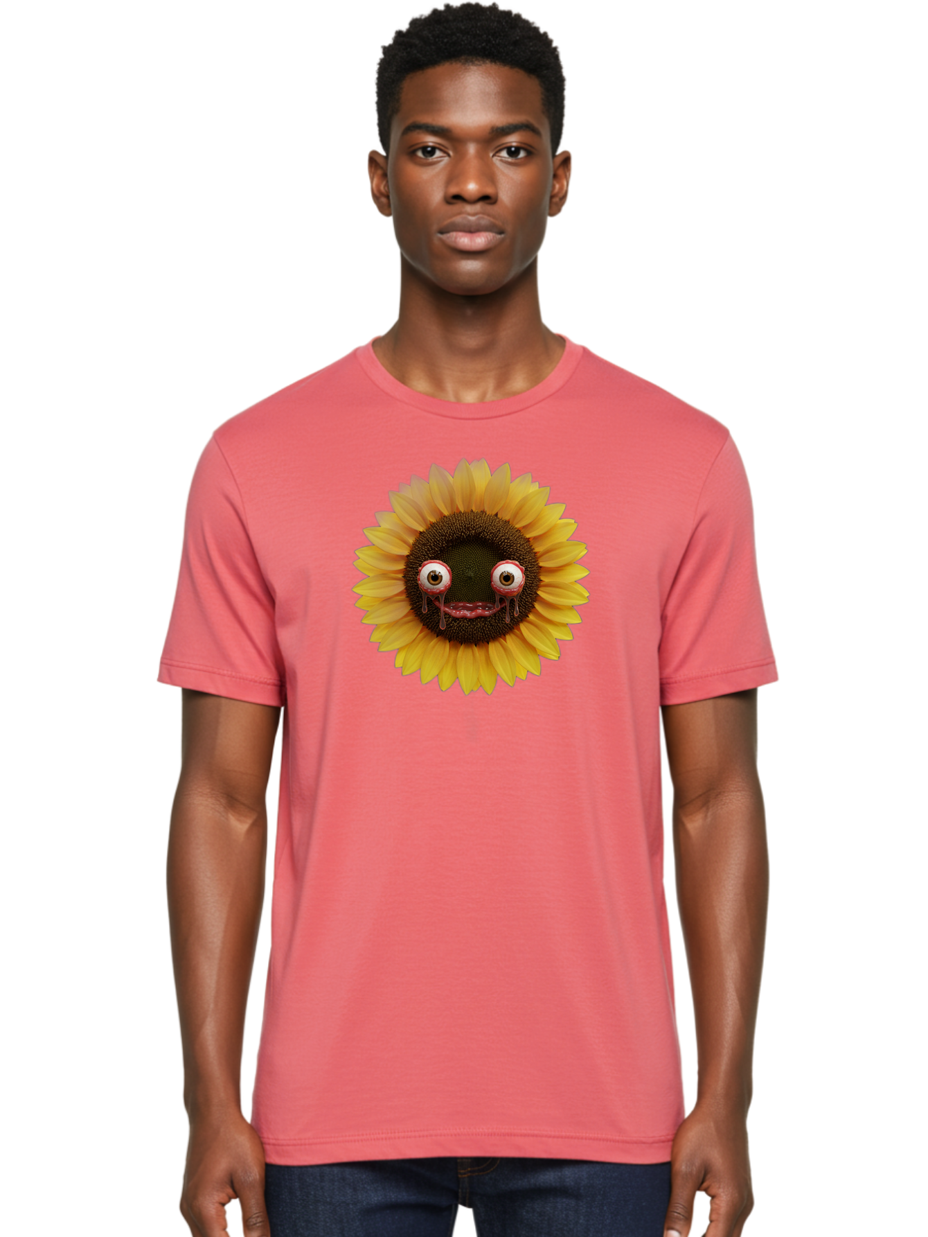 Crying-Sunflower-1 Men'S Graphic Tee, 100% Cotton, Comfortable Casual Summer Wear, Machine Washable, Vintage Camera, Old Camera, Antique Camera, Black Camera, Classic Photography, Photography Equipment, Nostalgic Device, Film Camera, Baf772