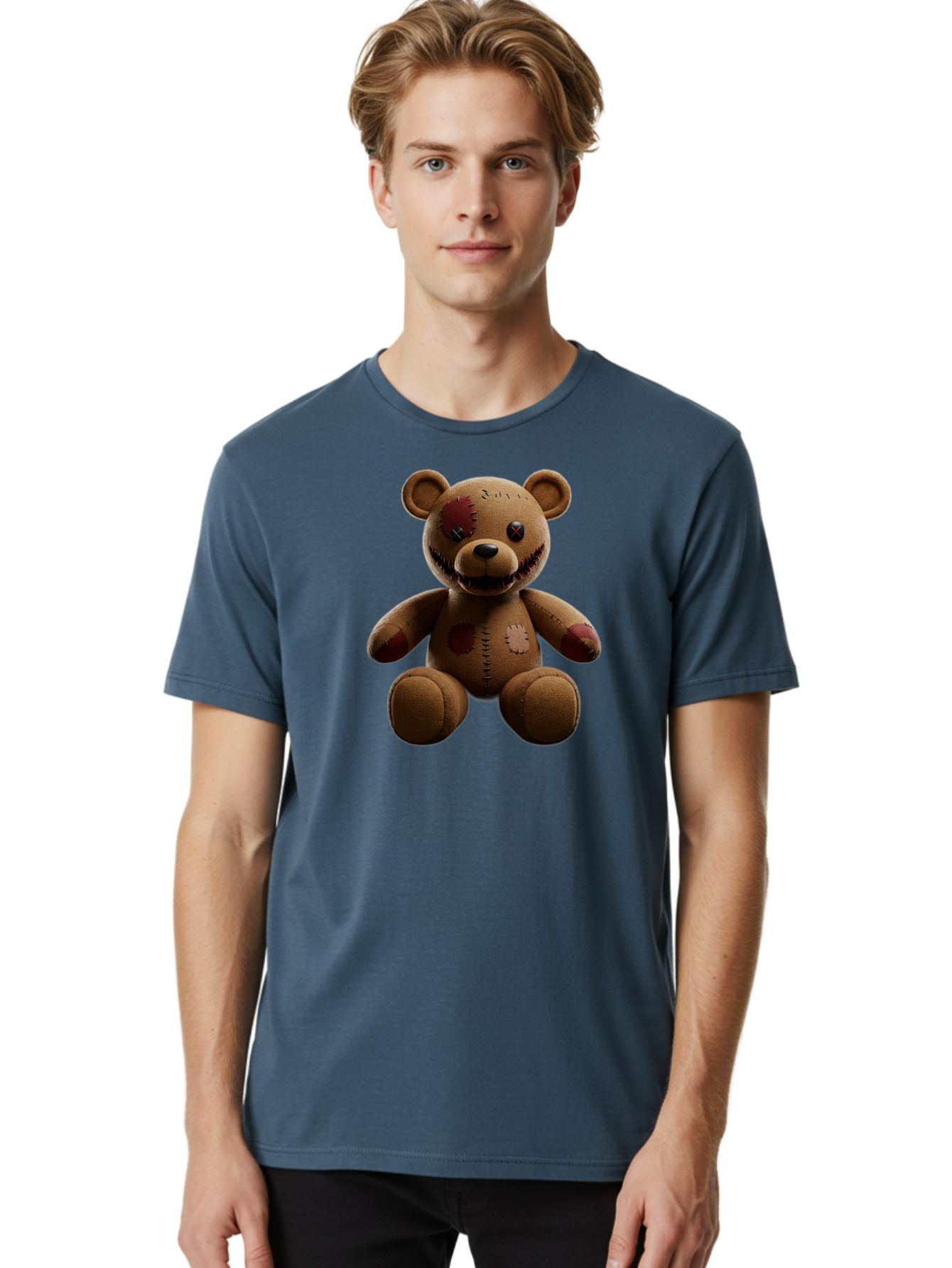 Damaged-Teddy-Bear Men'S Graphic Tee, 100% Cotton, Comfortable Casual Summer Wear, Machine Washable, Vintage Camera, Old Camera, Antique Camera, Black Camera, Classic Photography, Photography Equipment, Nostalgic Device, Film Camera, Baf778