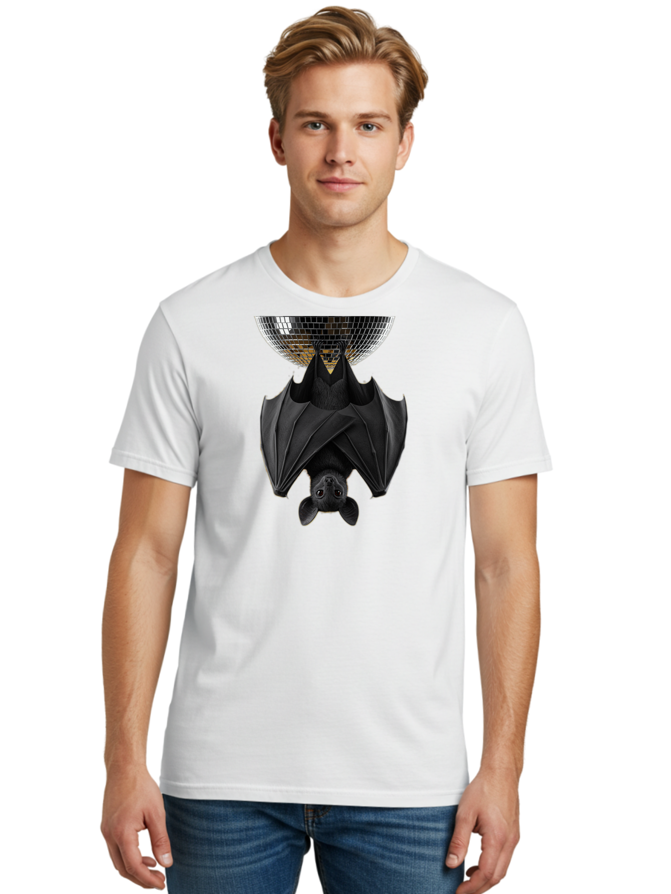 Disco-Bat-2 Men'S Graphic Tee, 100% Cotton, Comfortable Casual Summer Wear, Machine Washable, Vintage Camera, Old Camera, Antique Camera, Black Camera, Classic Photography, Photography Equipment, Nostalgic Device, Film Camera, Camera Art Baf788