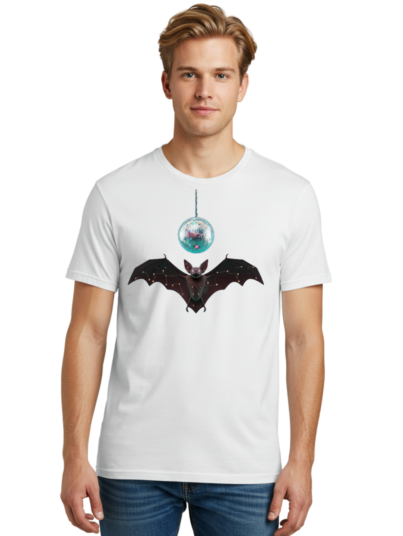 Disco-Bat-4 Men'S Graphic Tee, 100% Cotton, Comfortable Casual Summer Wear, Machine Washable, Vintage Camera, Old Camera, Antique Camera, Black Camera, Classic Photography, Photography Equipment, Nostalgic Device, Film Camera, Camera Art Baf790