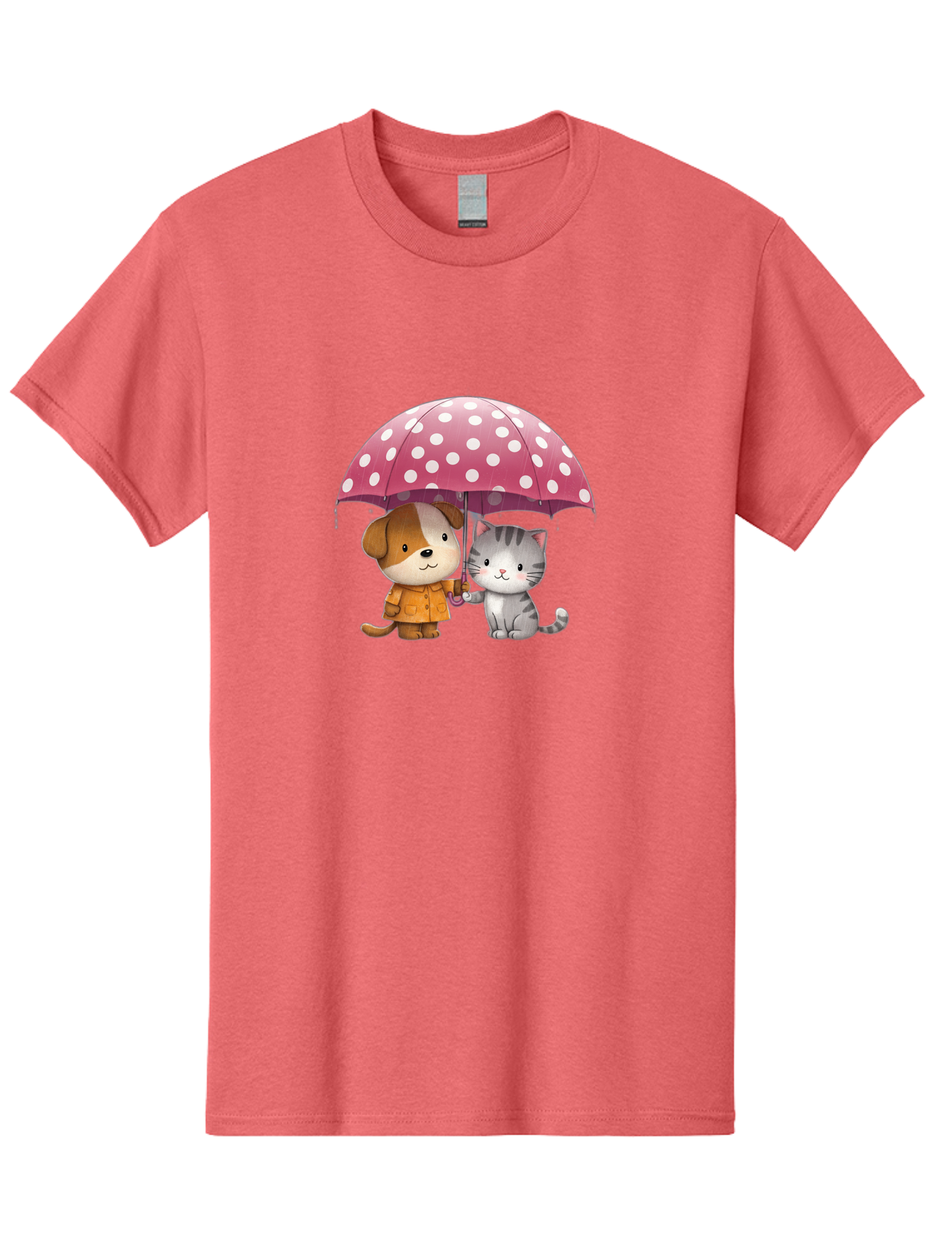 Dog-And-Cat-Under-Polka-Dot-Umbrella Men'S Graphic Tee, 100% Cotton, Comfortable Casual Summer Wear, Machine Washable, Vintage Camera, Old Camera, Antique Camera, Black Camera, Classic Photography, Photography Equipment, Nostalgic Device, Baf797