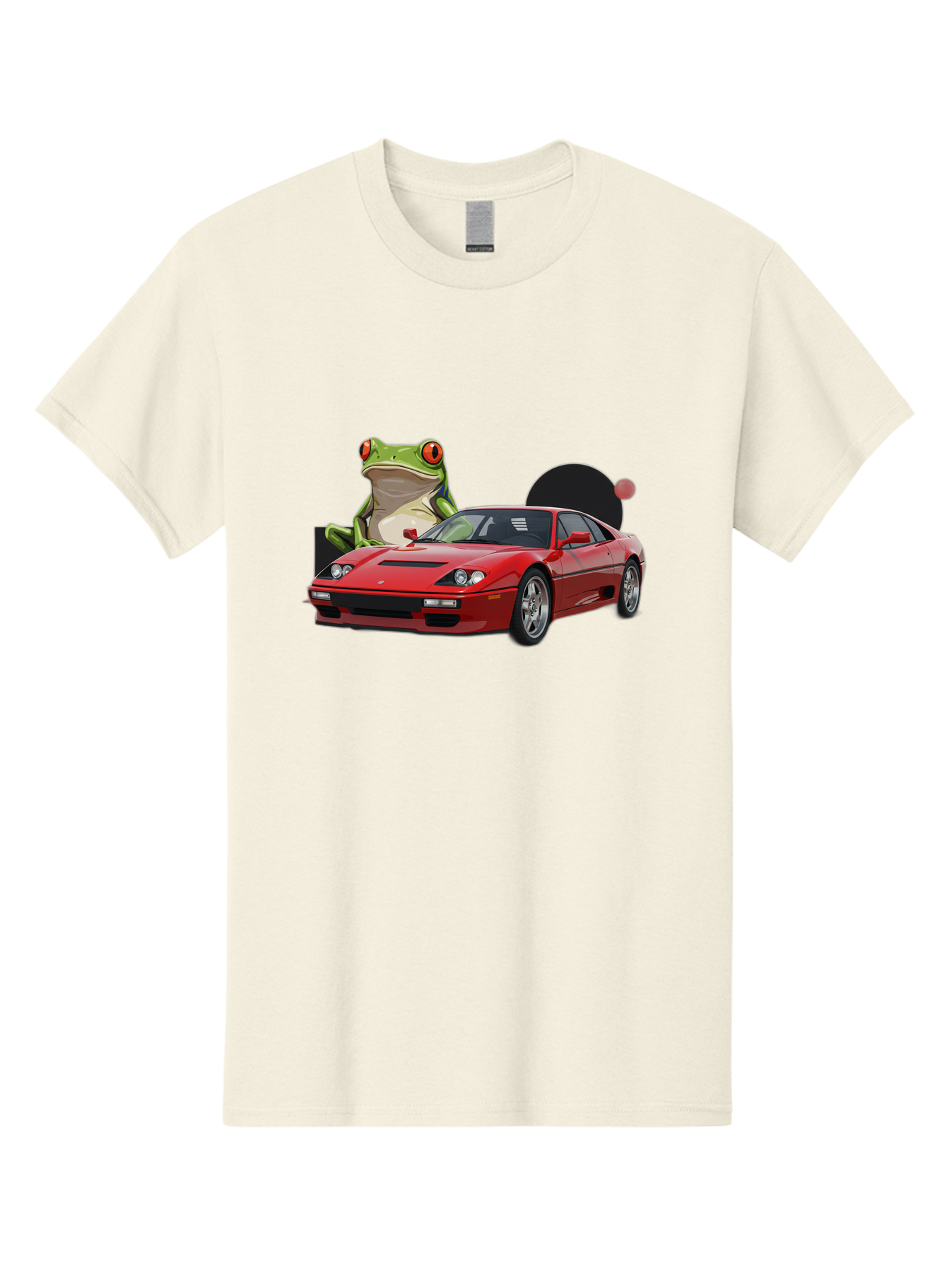 Ferrari-With-Frog-1 Men'S Graphic Tee, 100% Cotton, Comfortable Casual Summer Wear, Machine Washable, Vintage Camera, Old Camera, Antique Camera, Black Camera, Classic Photography, Photography Equipment, Nostalgic Device, Film Camera, Baf805
