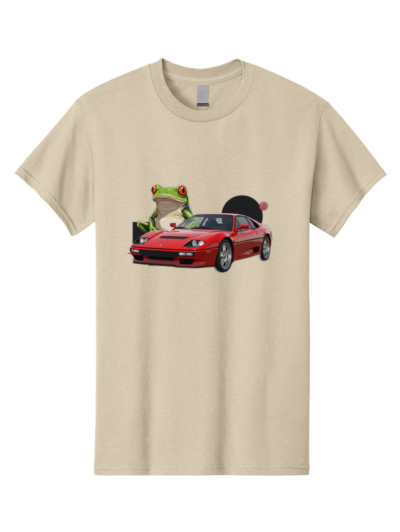 Ferrari-With-Frog-1 Men'S Graphic Tee, 100% Cotton, Comfortable Casual Summer Wear, Machine Washable, Vintage Camera, Old Camera, Antique Camera, Black Camera, Classic Photography, Photography Equipment, Nostalgic Device, Film Camera, Baf805
