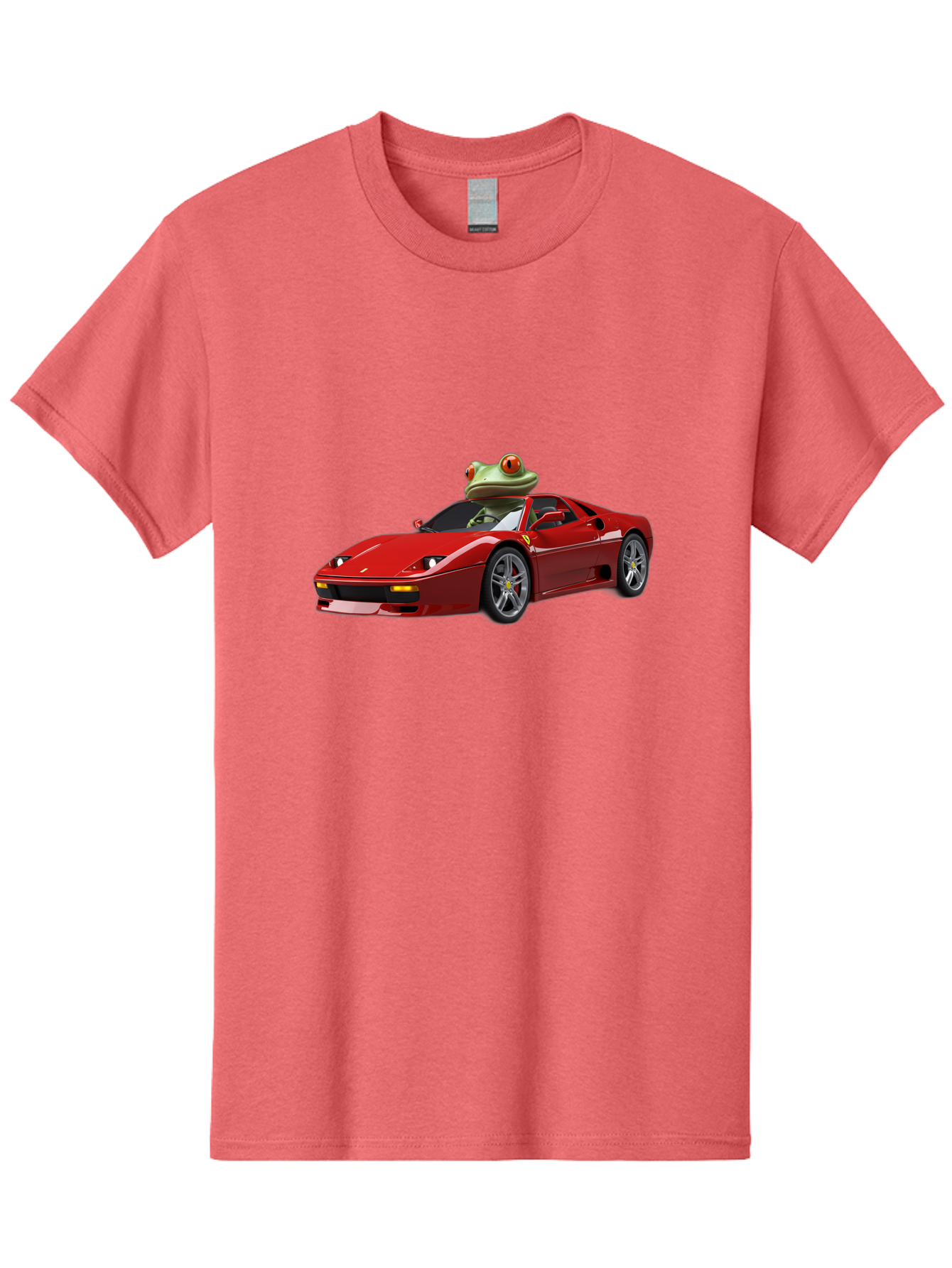 Ferrari-With-Frog-2 Men'S Graphic Tee, 100% Cotton, Comfortable Casual Summer Wear, Machine Washable, Vintage Camera, Old Camera, Antique Camera, Black Camera, Classic Photography, Photography Equipment, Nostalgic Device, Film Camera, Baf806