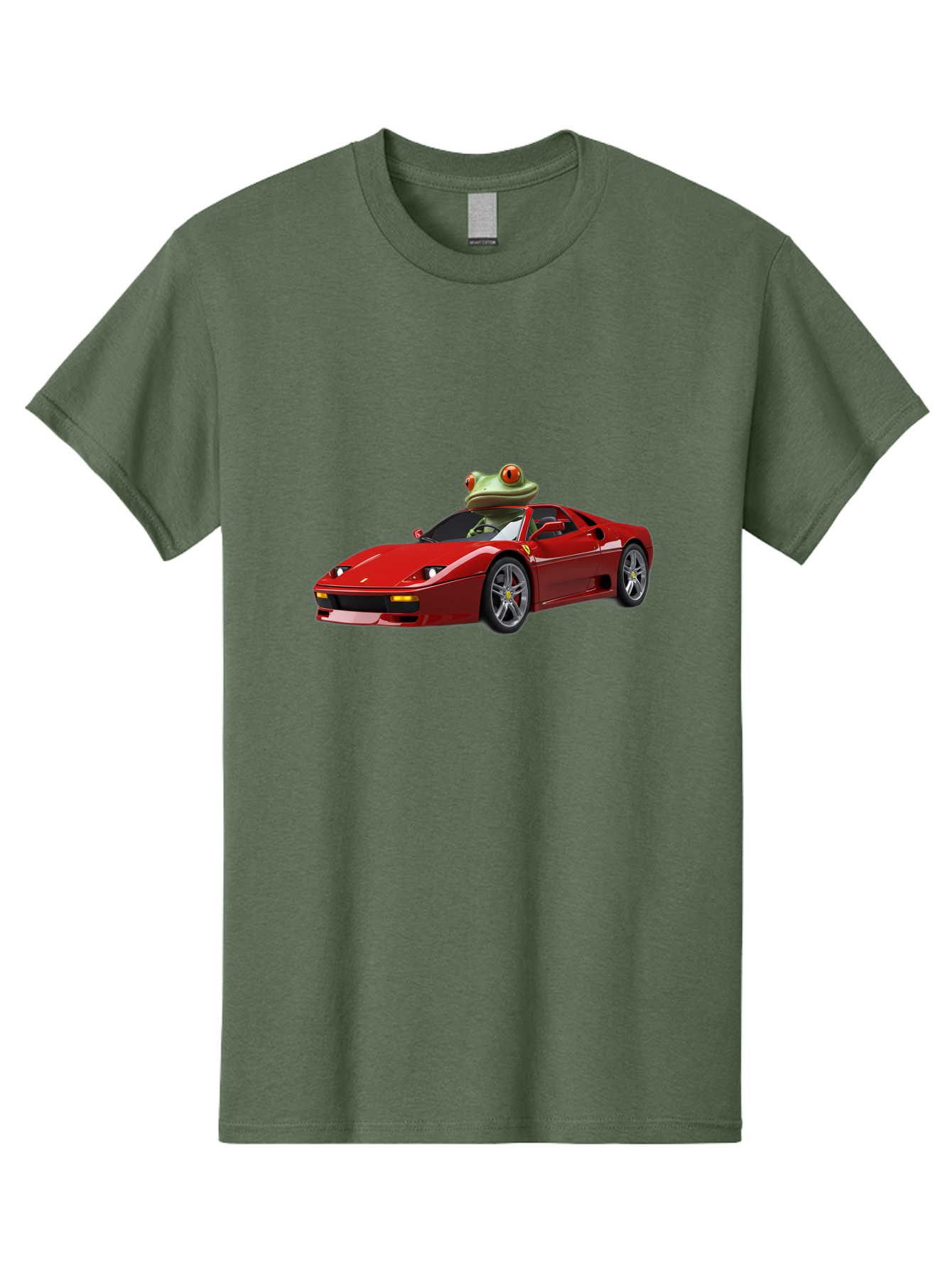 Ferrari-With-Frog-2 Men'S Graphic Tee, 100% Cotton, Comfortable Casual Summer Wear, Machine Washable, Vintage Camera, Old Camera, Antique Camera, Black Camera, Classic Photography, Photography Equipment, Nostalgic Device, Film Camera, Baf806