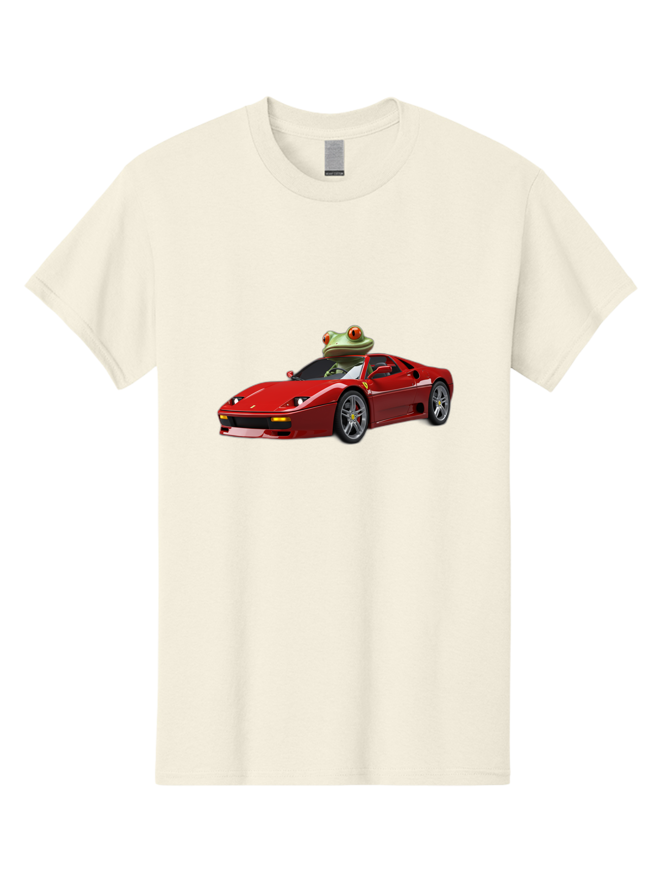 Ferrari-With-Frog-2 Men'S Graphic Tee, 100% Cotton, Comfortable Casual Summer Wear, Machine Washable, Vintage Camera, Old Camera, Antique Camera, Black Camera, Classic Photography, Photography Equipment, Nostalgic Device, Film Camera, Baf806