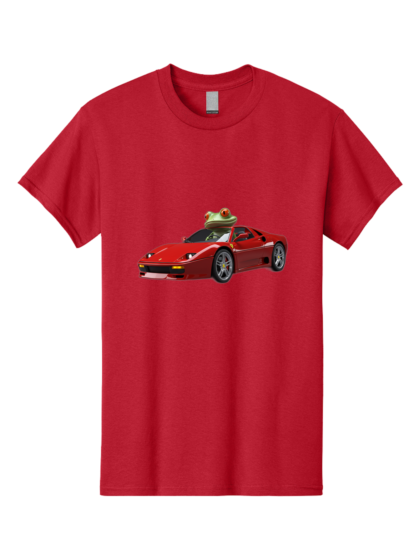 Ferrari-With-Frog-2 Men'S Graphic Tee, 100% Cotton, Comfortable Casual Summer Wear, Machine Washable, Vintage Camera, Old Camera, Antique Camera, Black Camera, Classic Photography, Photography Equipment, Nostalgic Device, Film Camera, Baf806