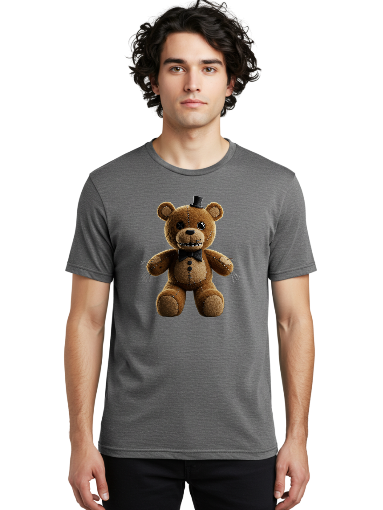 Five-Nights-At-Freddy-S-Teddy-Bear-1 Men'S Graphic Tee, 100% Cotton, Comfortable Casual Summer Wear, Machine Washable, Vintage Camera, Old Camera, Antique Camera, Black Camera, Classic Photography, Photography Equipment, Nostalgic Device, Baf812